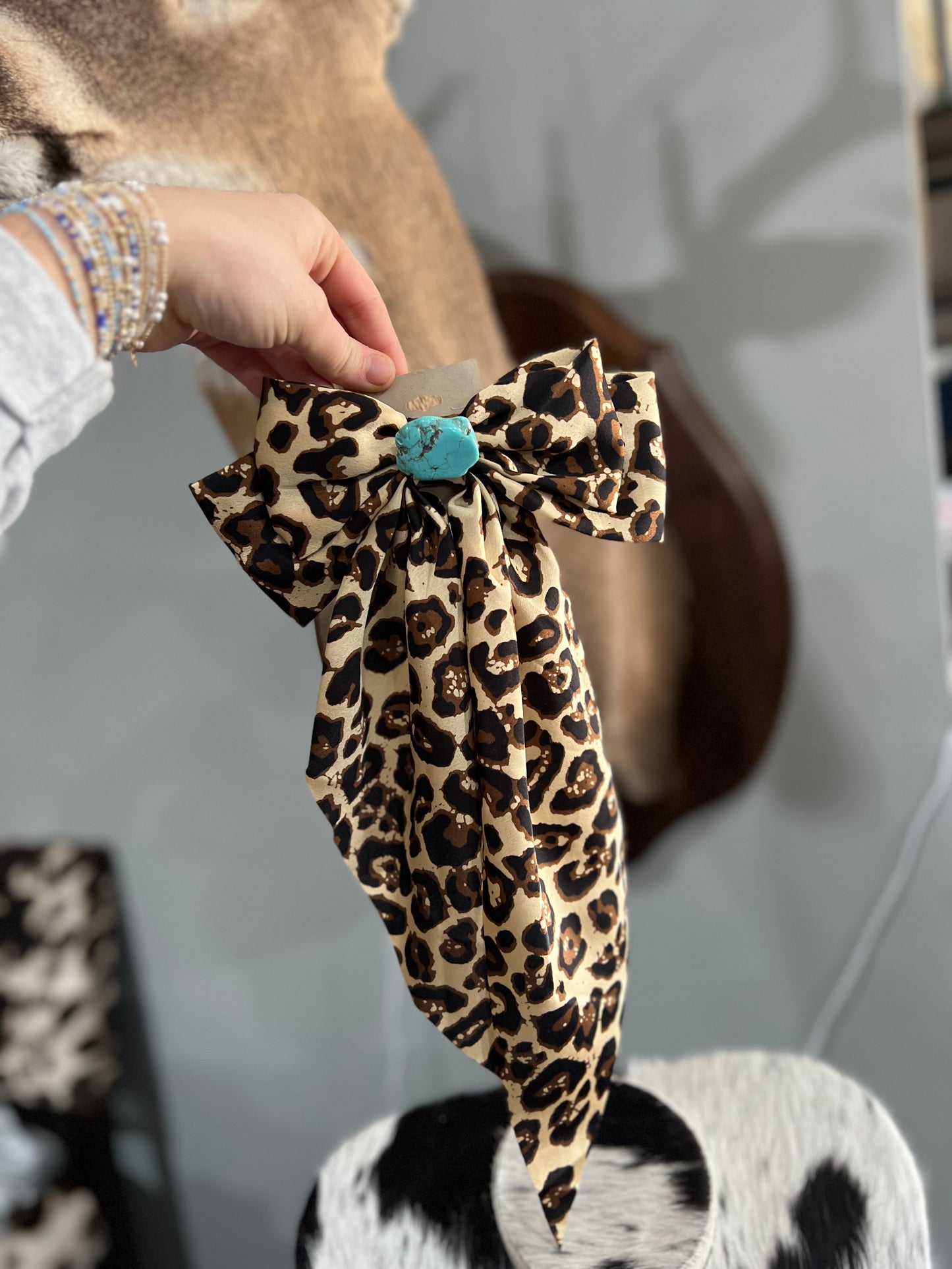 Cheetah Bow Clip