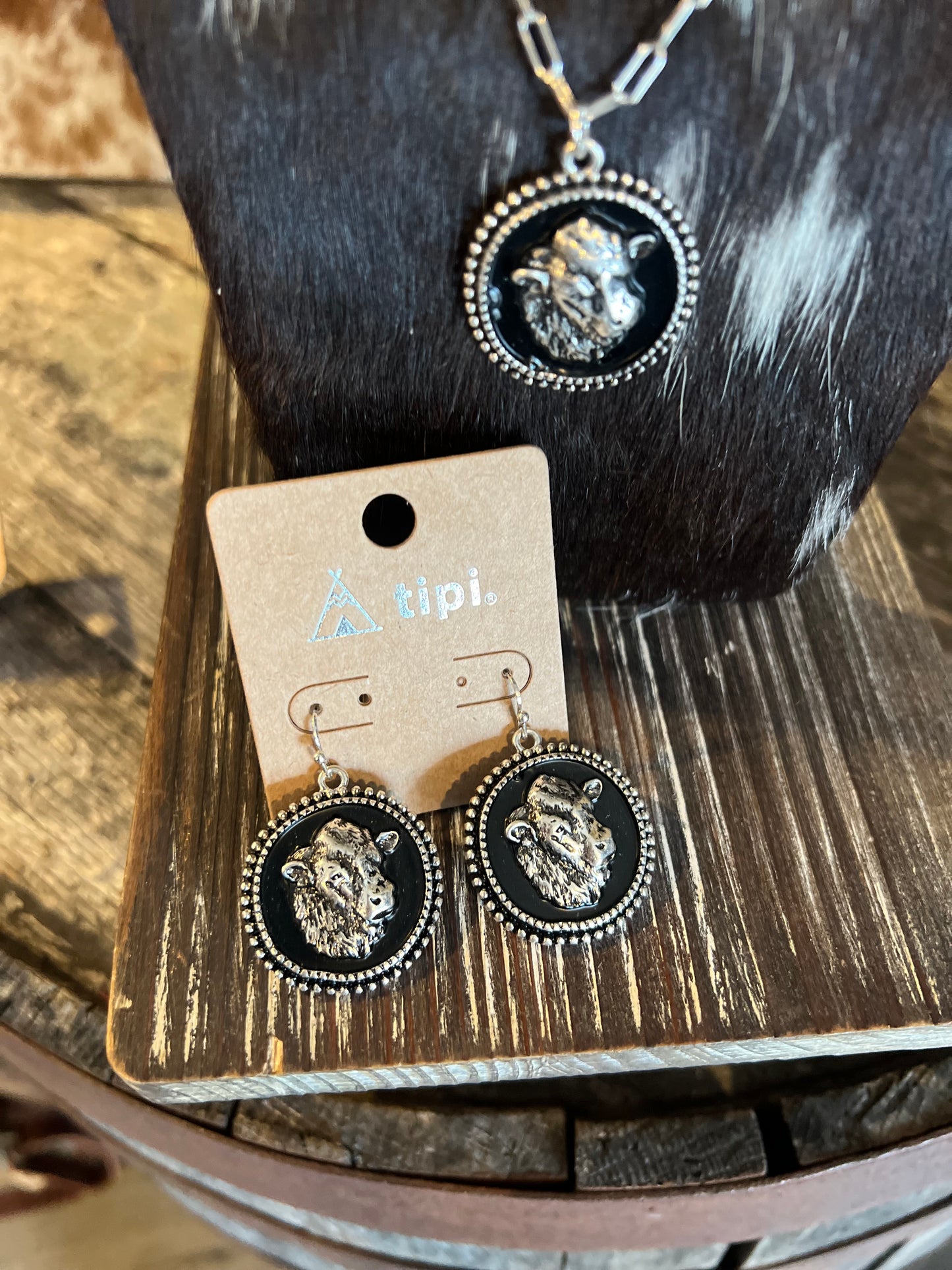Angus Bull Earrings Faux