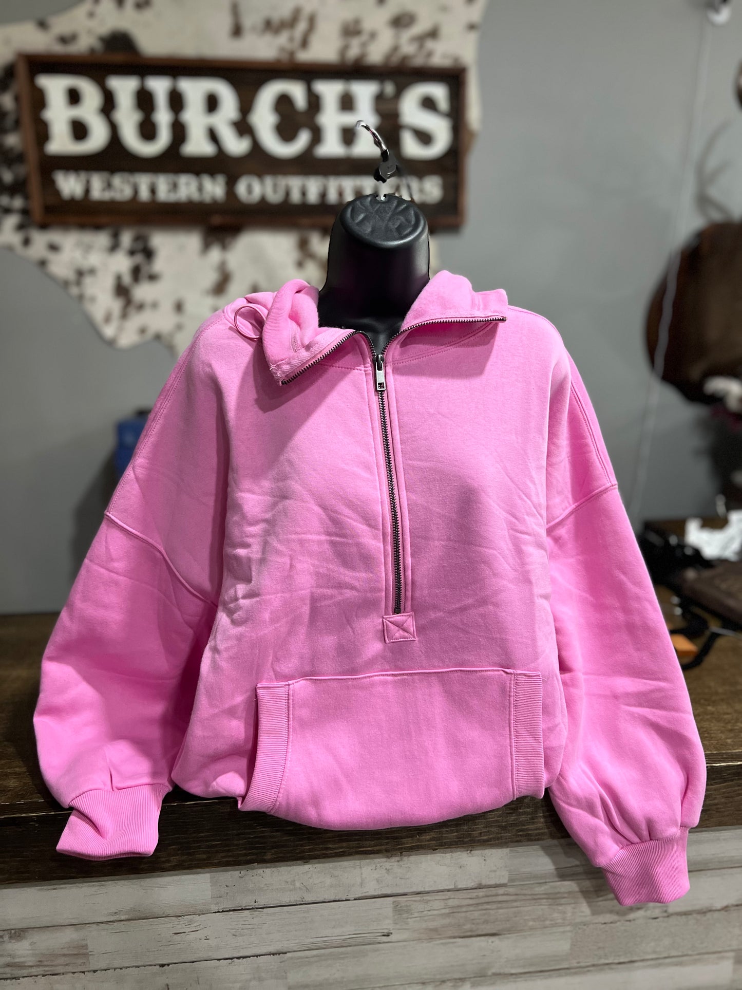 Bubblegum Quarter Zip Hoodie