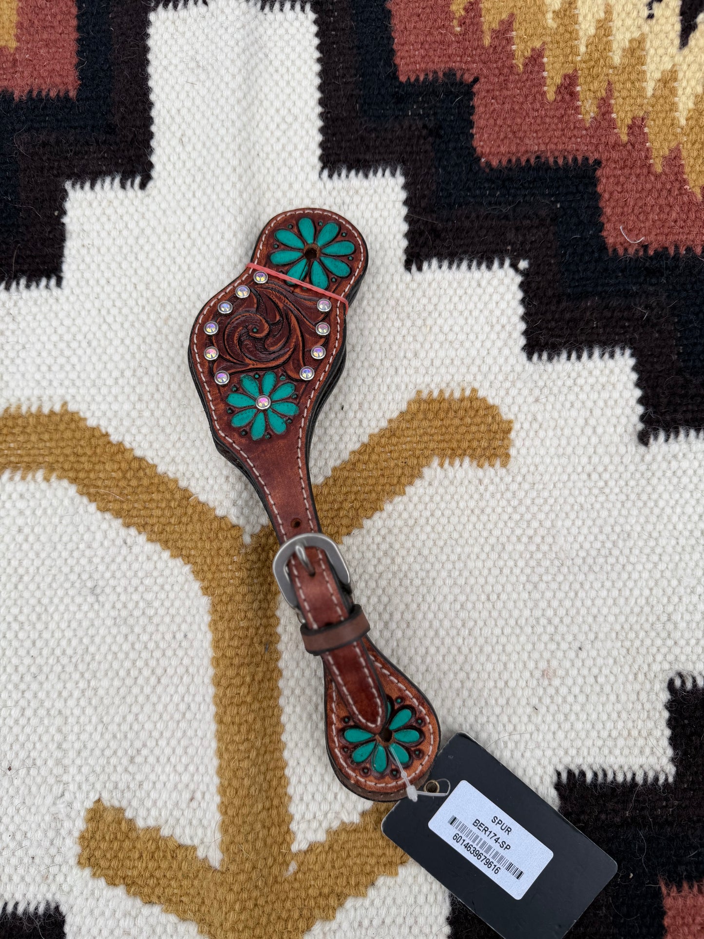 Turquoise Concho Spur Straps