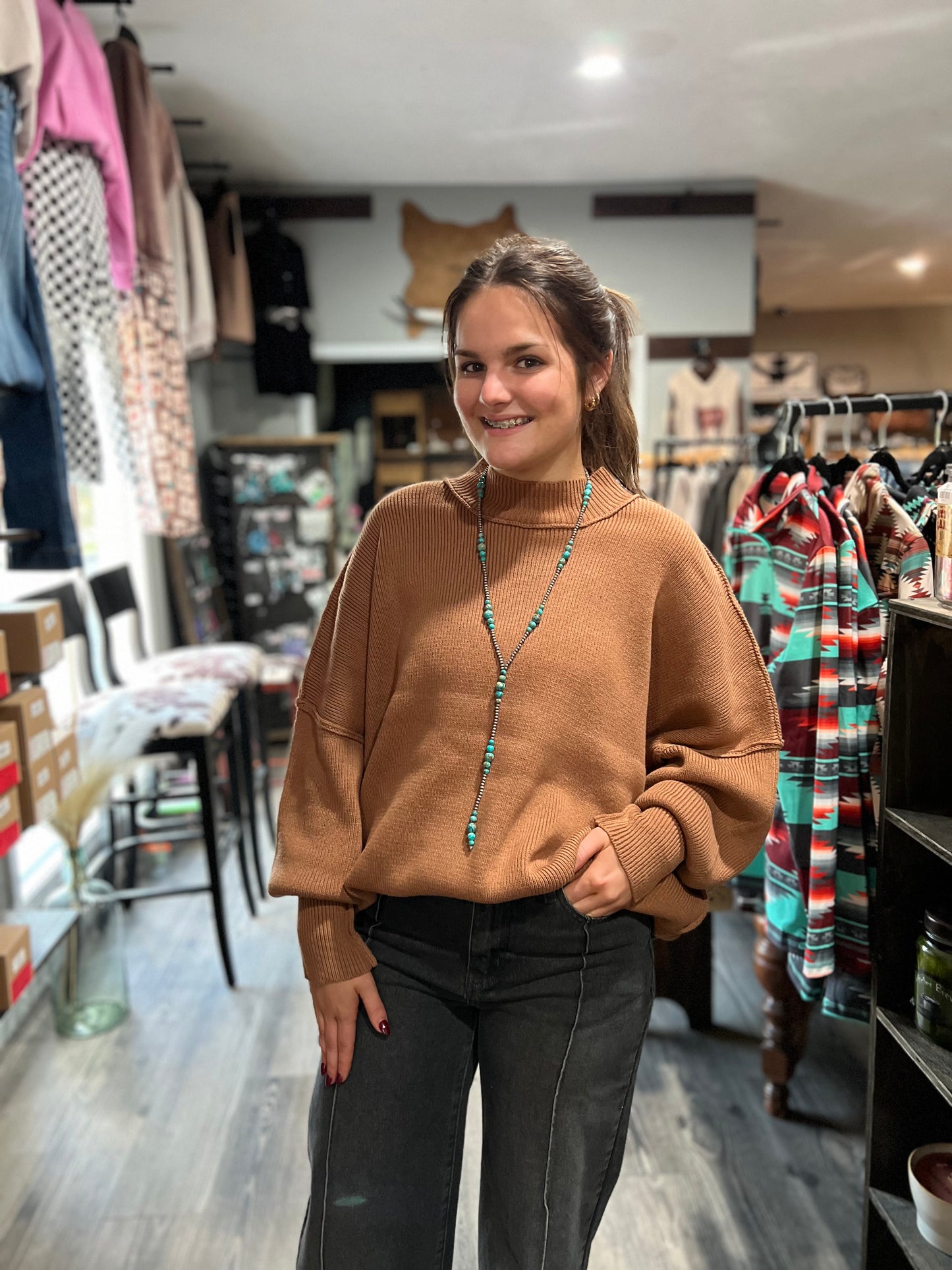 Deep Camel Oversized Sweater