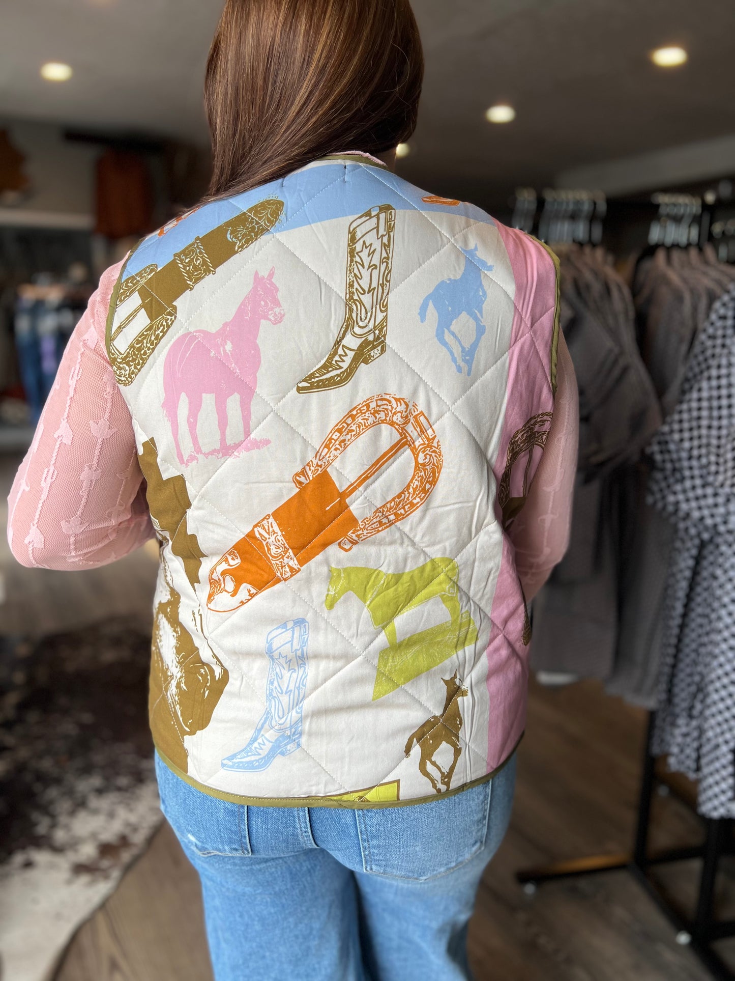Mustang Sally Tie Front Quilted Vest