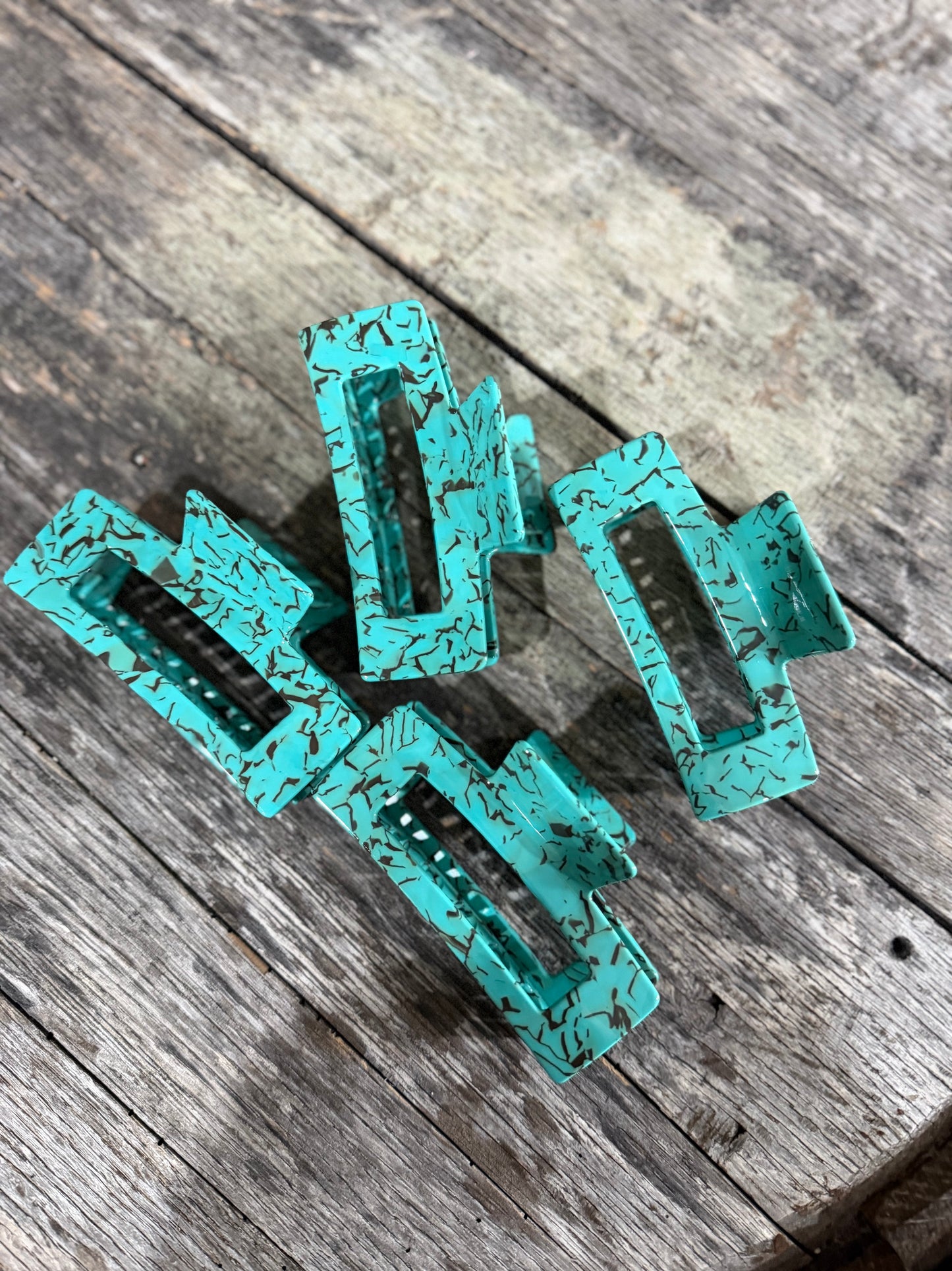 Turquoise Marble Hair Claw Clip