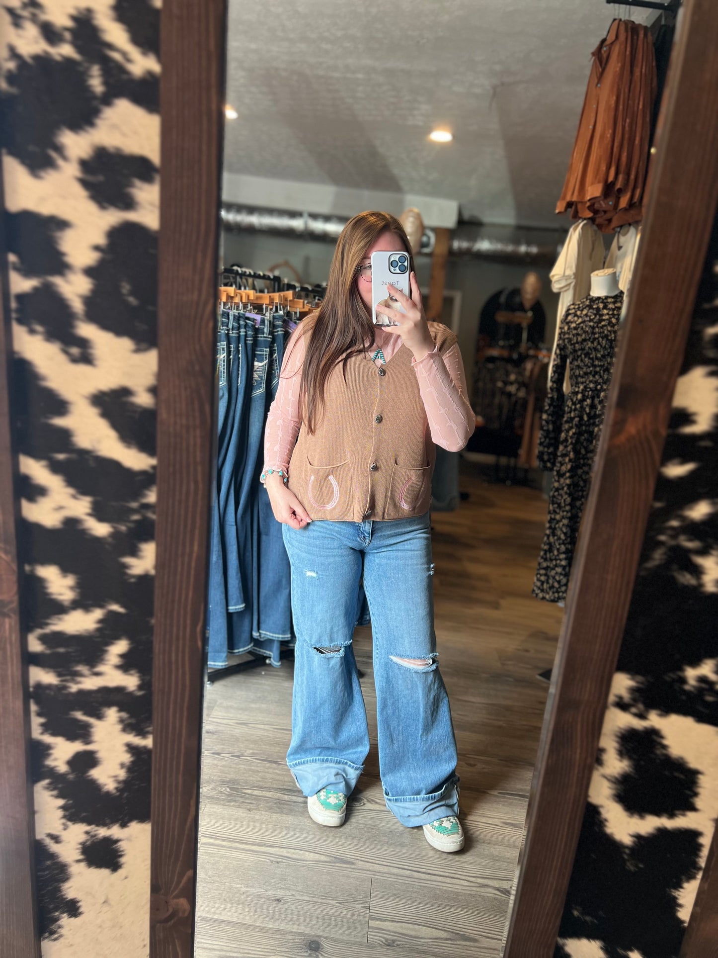 Lucky Knit Vest with Concho Buttons