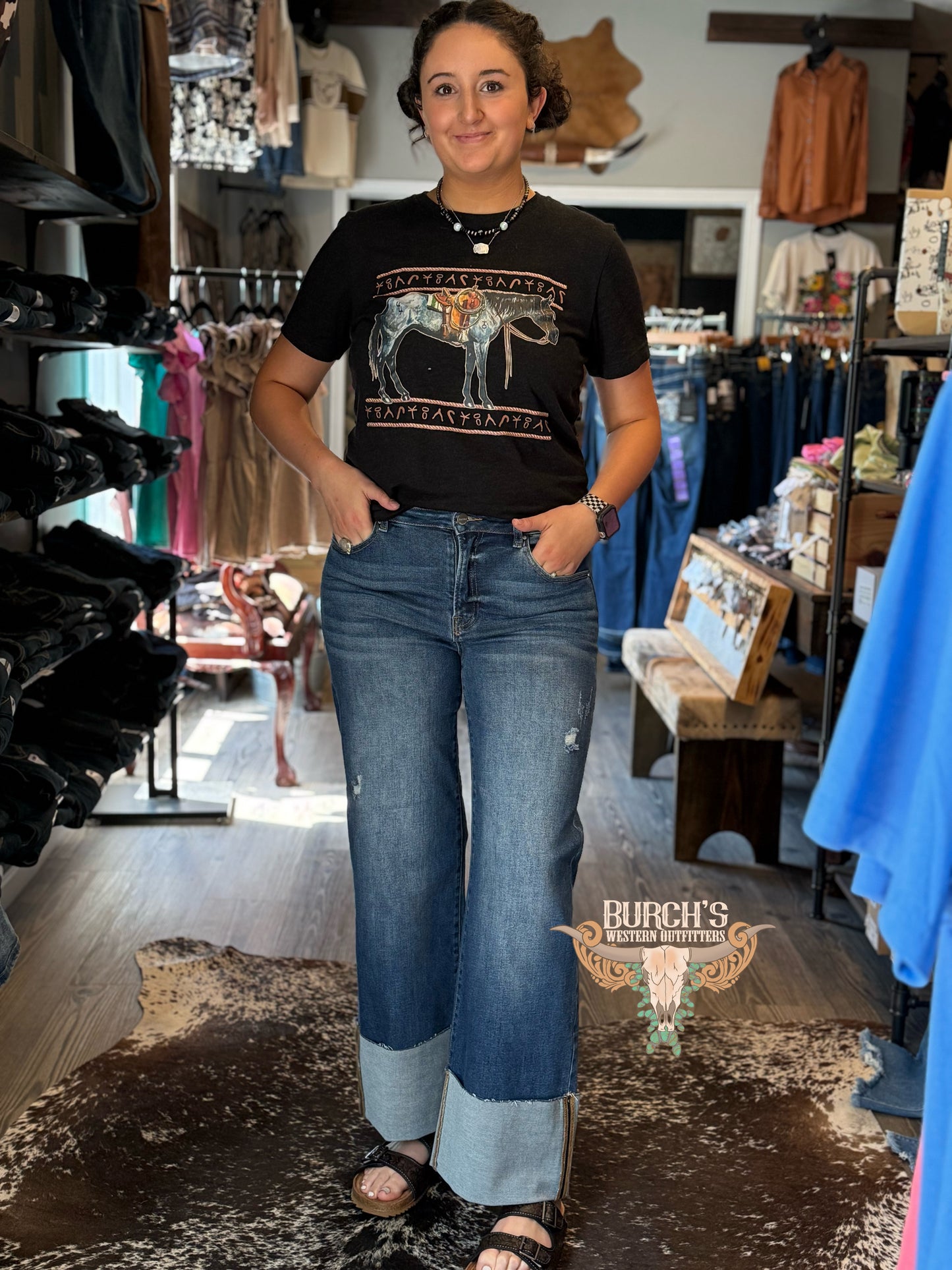The Lindy’s Wide Cuffed Risen Jeans