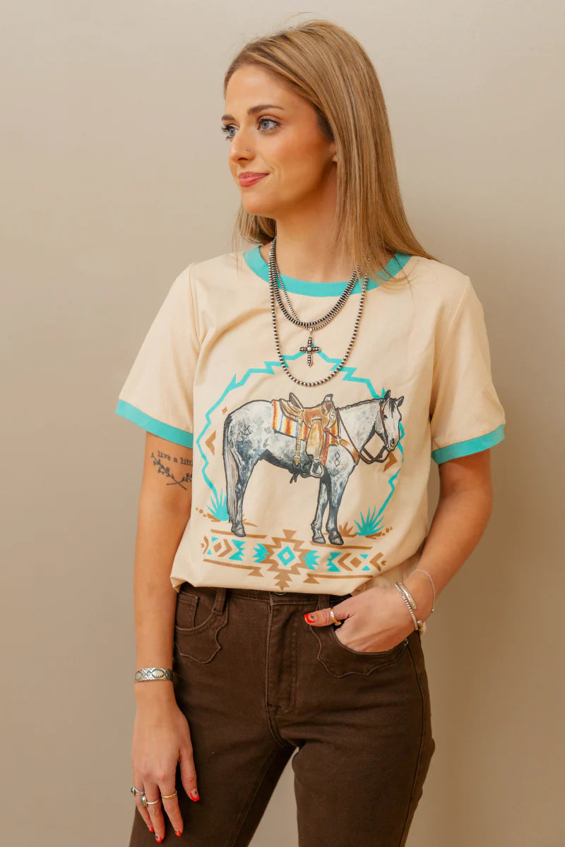 Turquoise Trail Ringer Tee