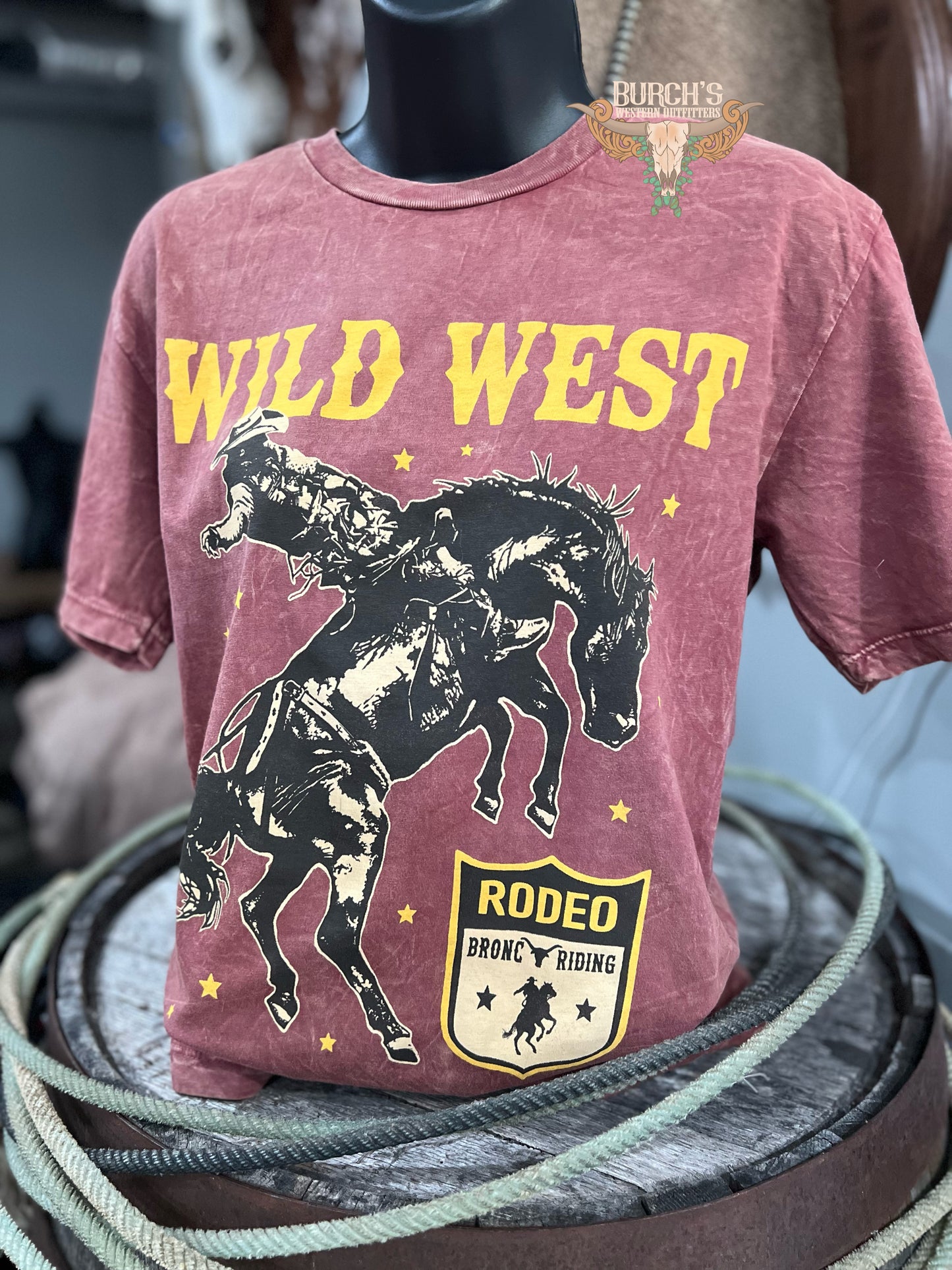 Wild West Rodeo Wine Mineral Wash Tee