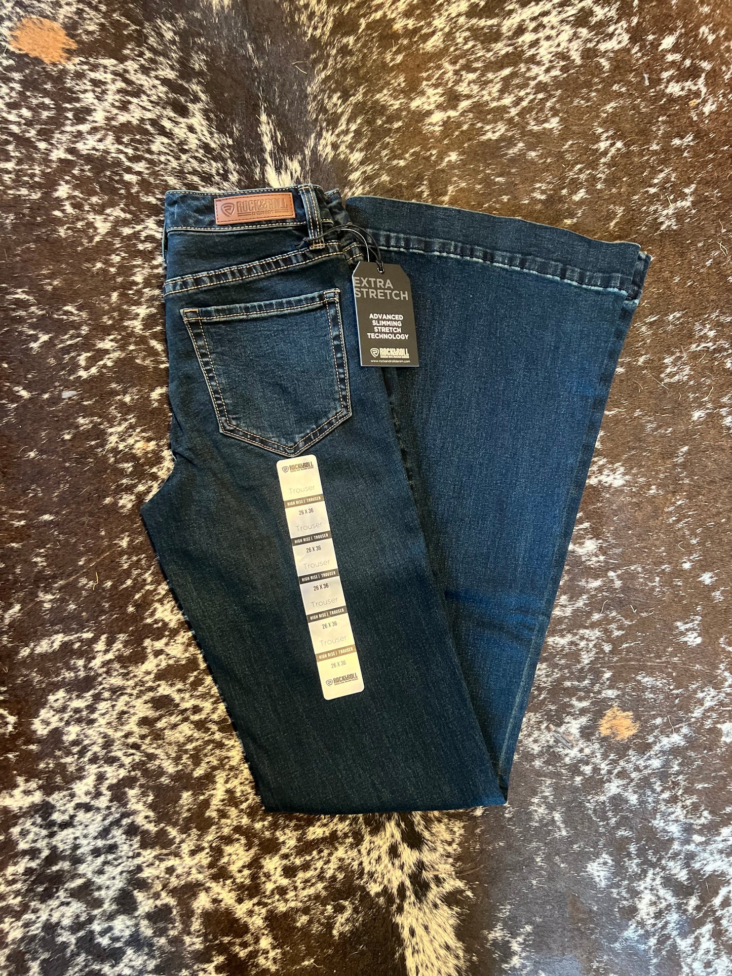 Dark Wash High Rise Trouser Rock & Roll Denim