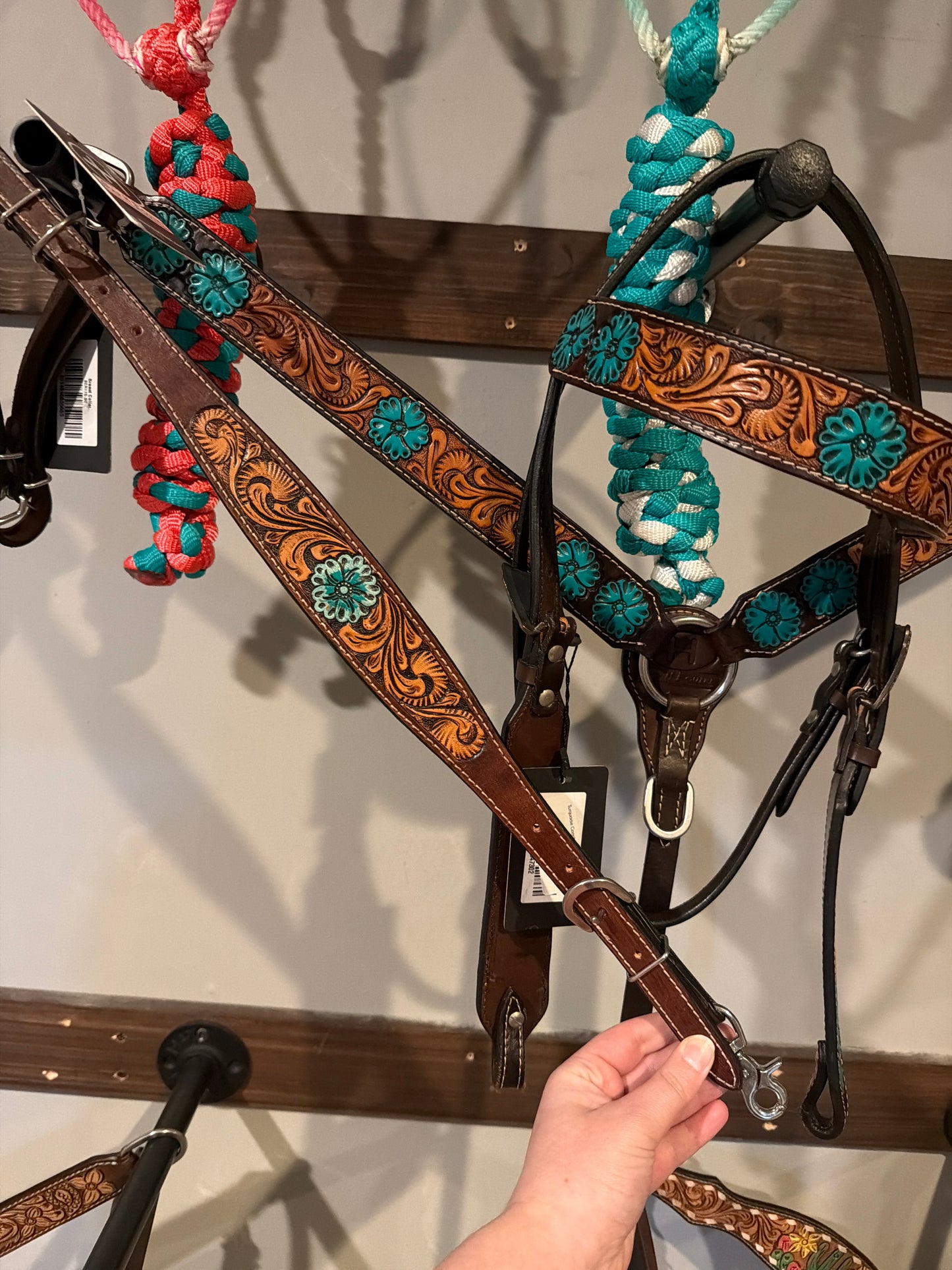 Turquoise Flowers Wither Strap