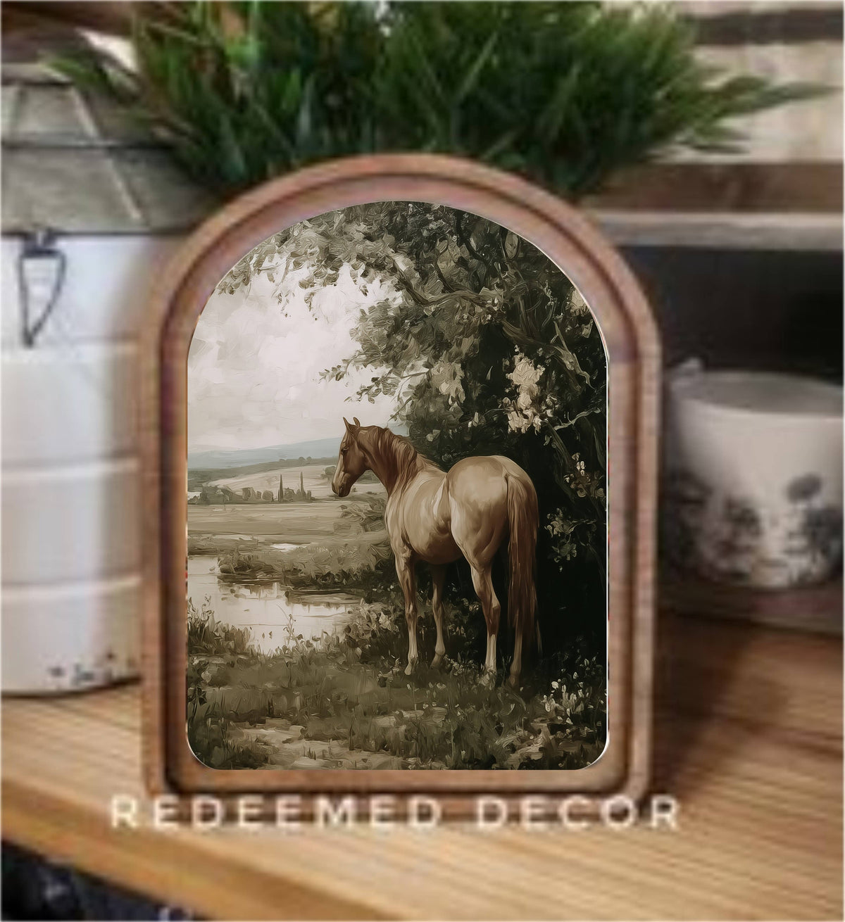 Arch Top Palomino Framed Art : 8.25x11"