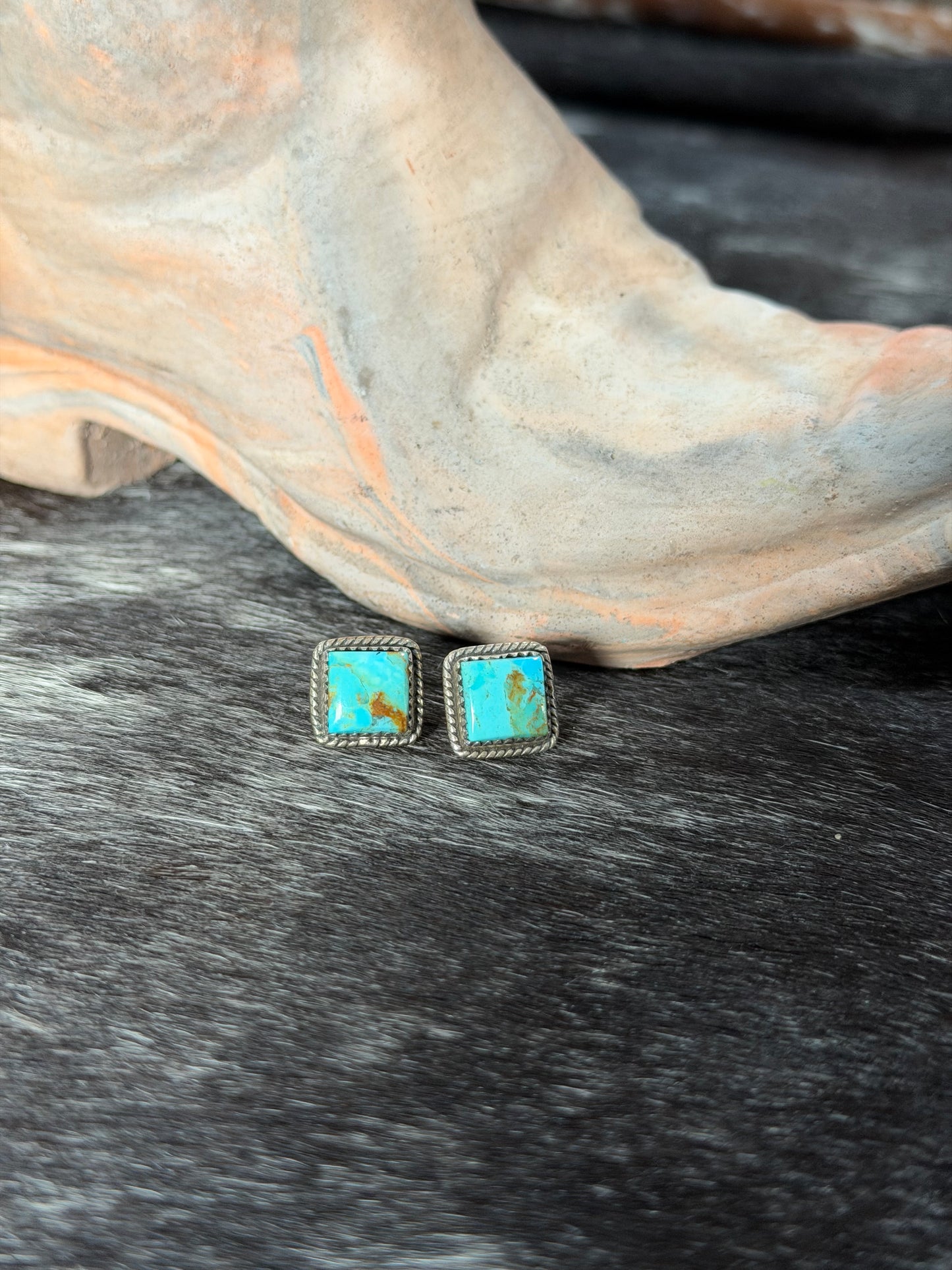 HADA Turquoise Square Studs