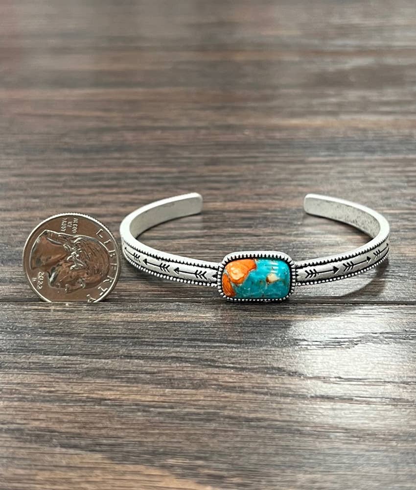 Faux Spiny Turquoise Cuff Bracelet