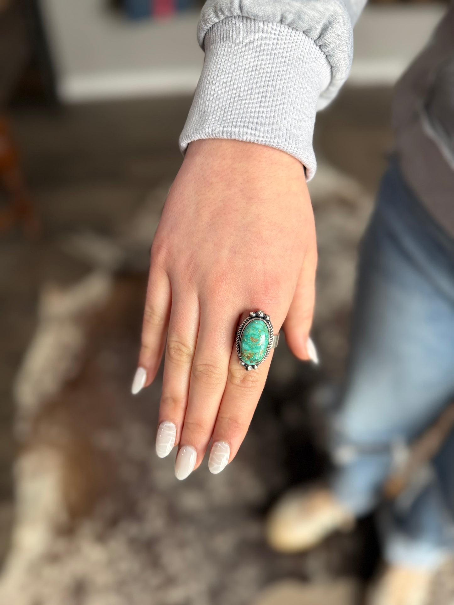 Royston Adjustable Turquoise Ring