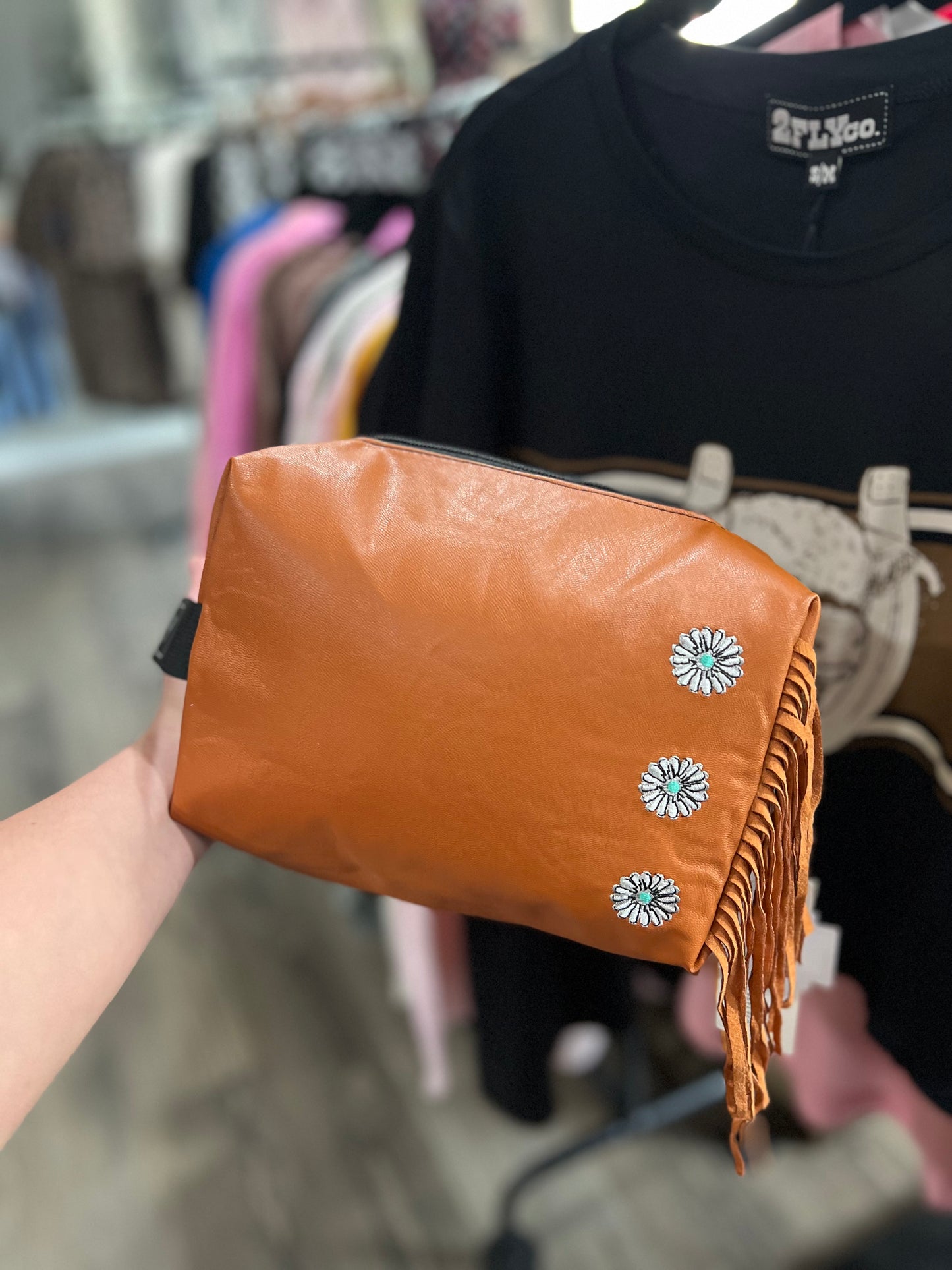 Tan Concho Small Traveler Bag