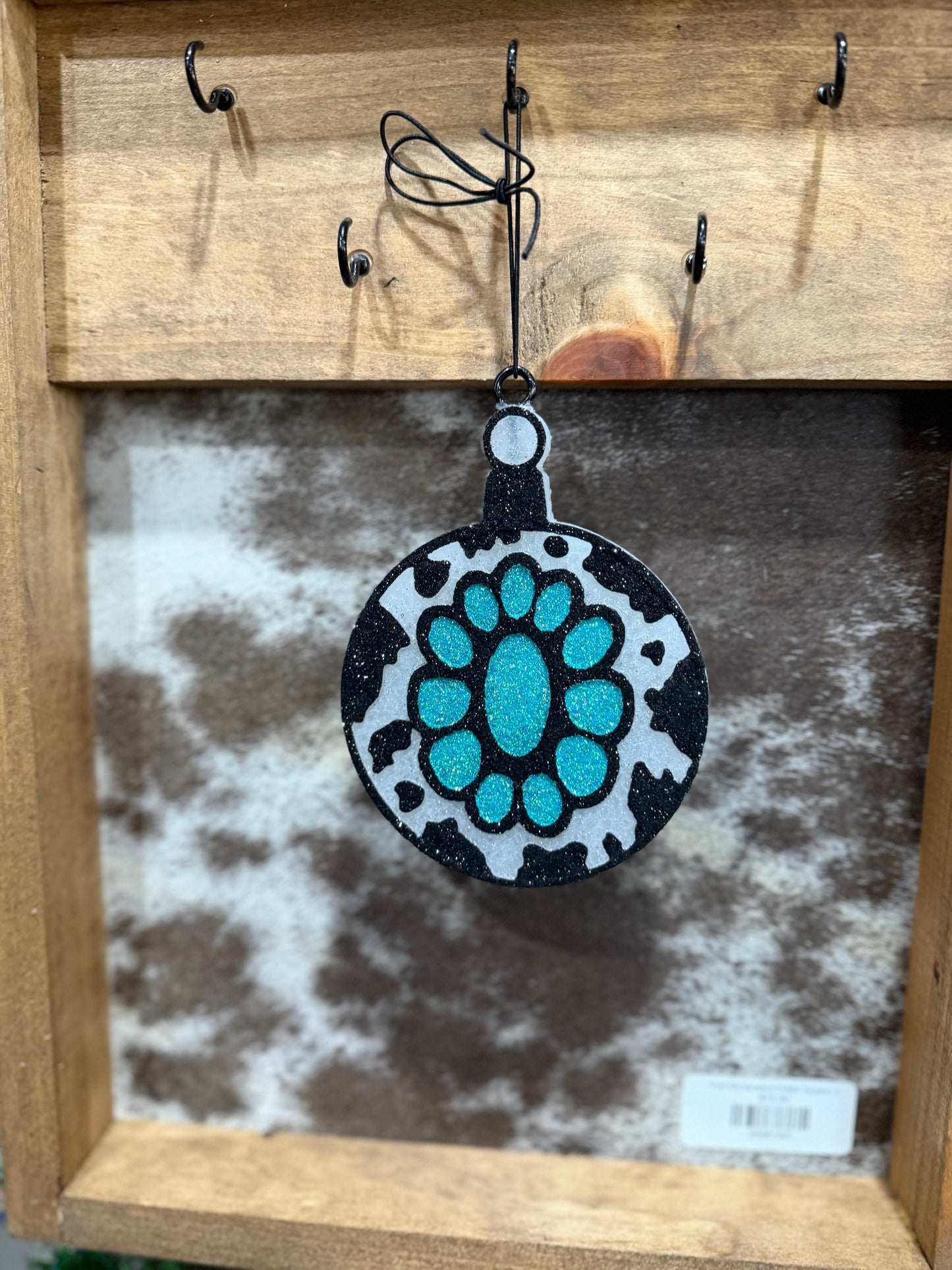 Turquoise Cow Ornament Tipsy Cowgirl Freshie