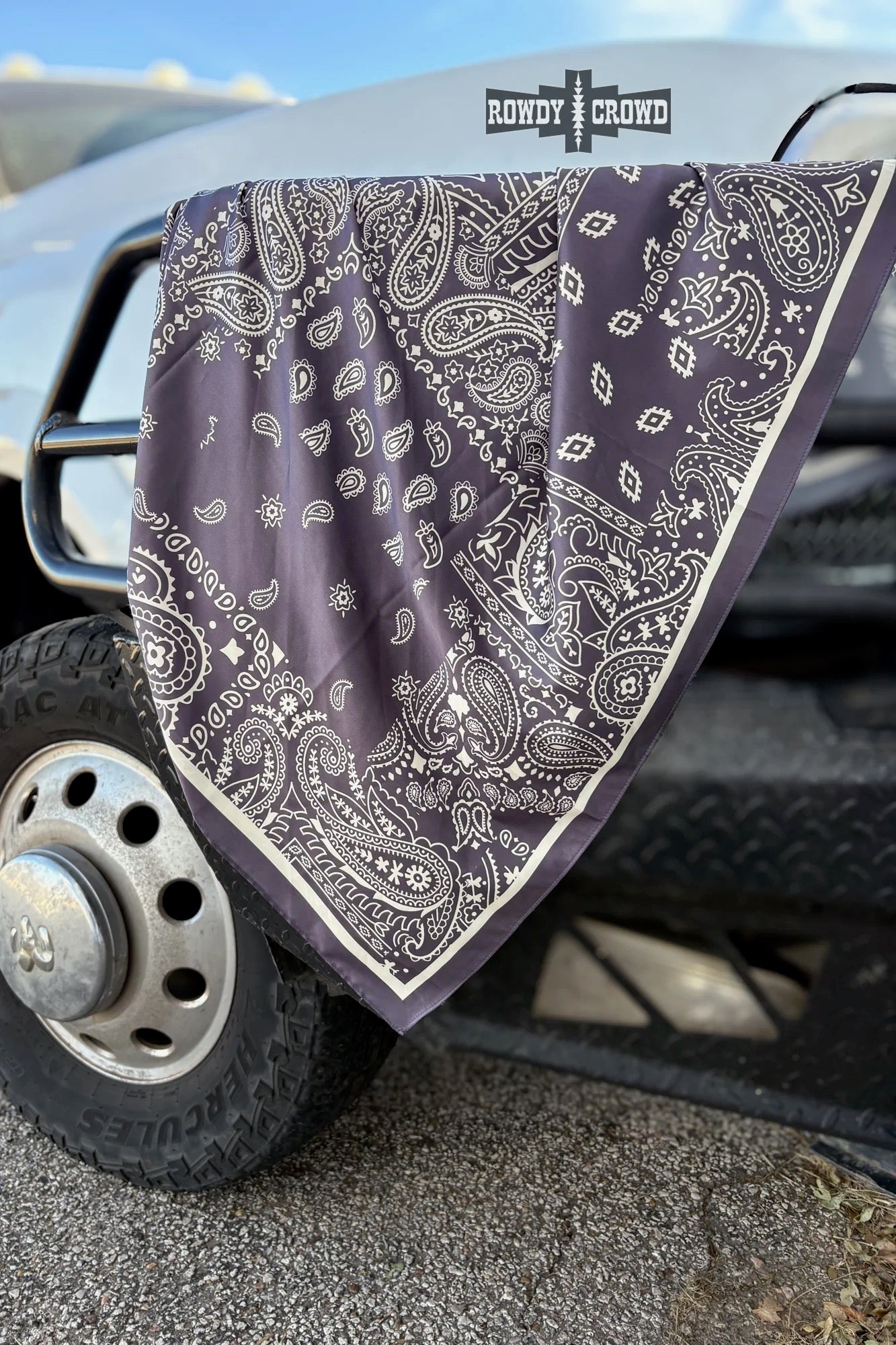 Charcoal Paisley Wild Rag