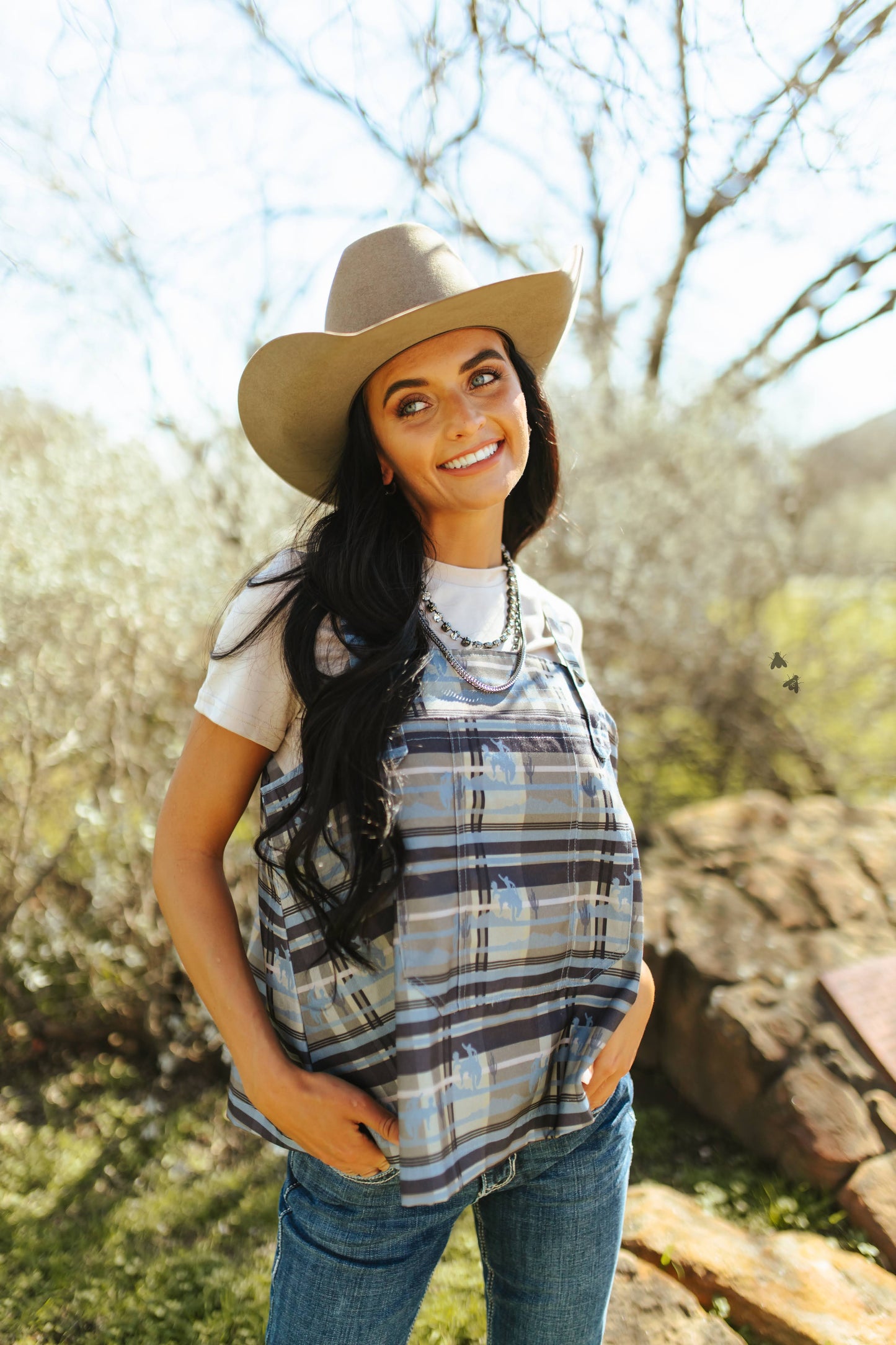 Buckin Plaid Bibs
