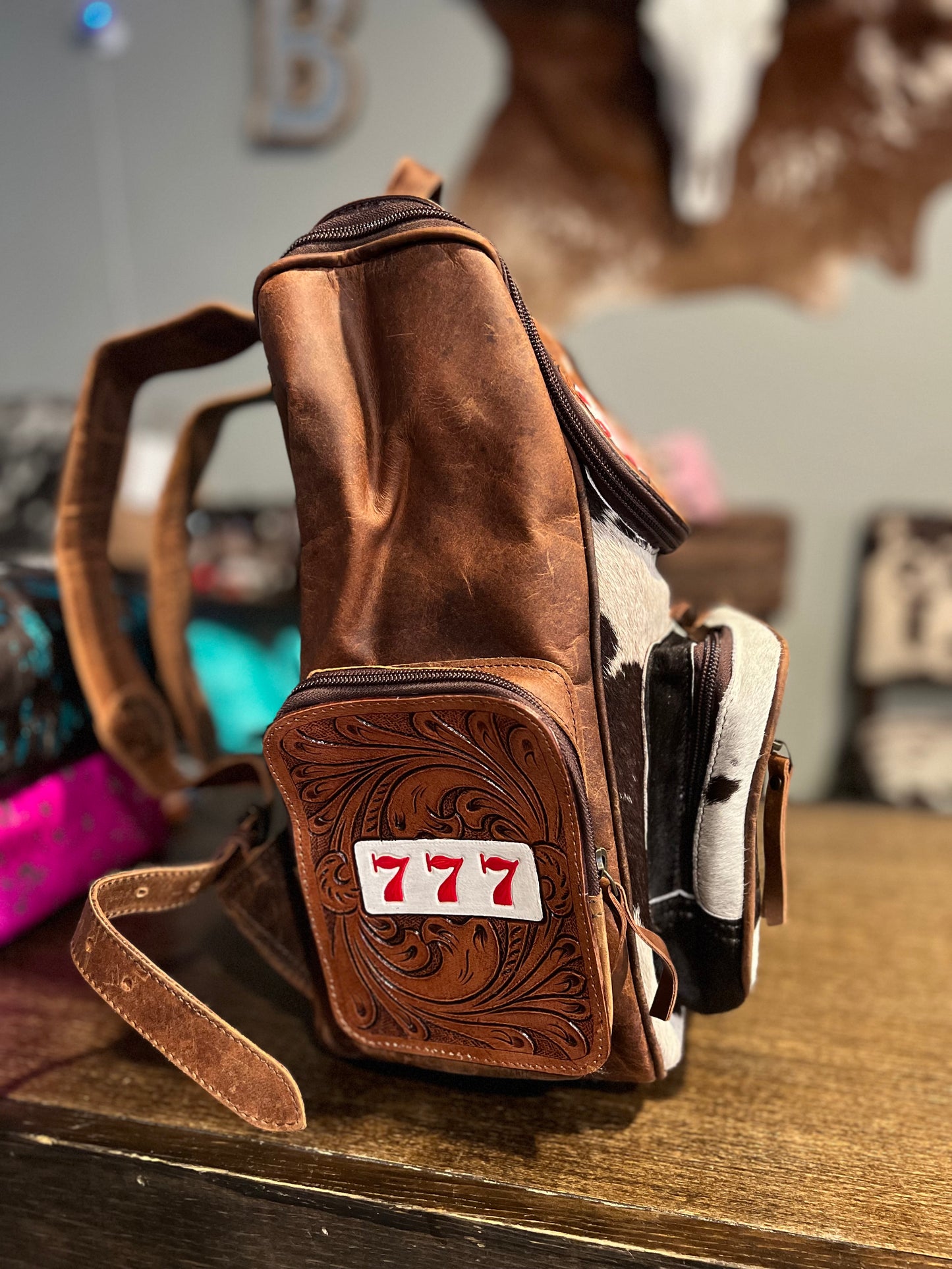 The Gambler Tooled Backpack / Diaper Bag