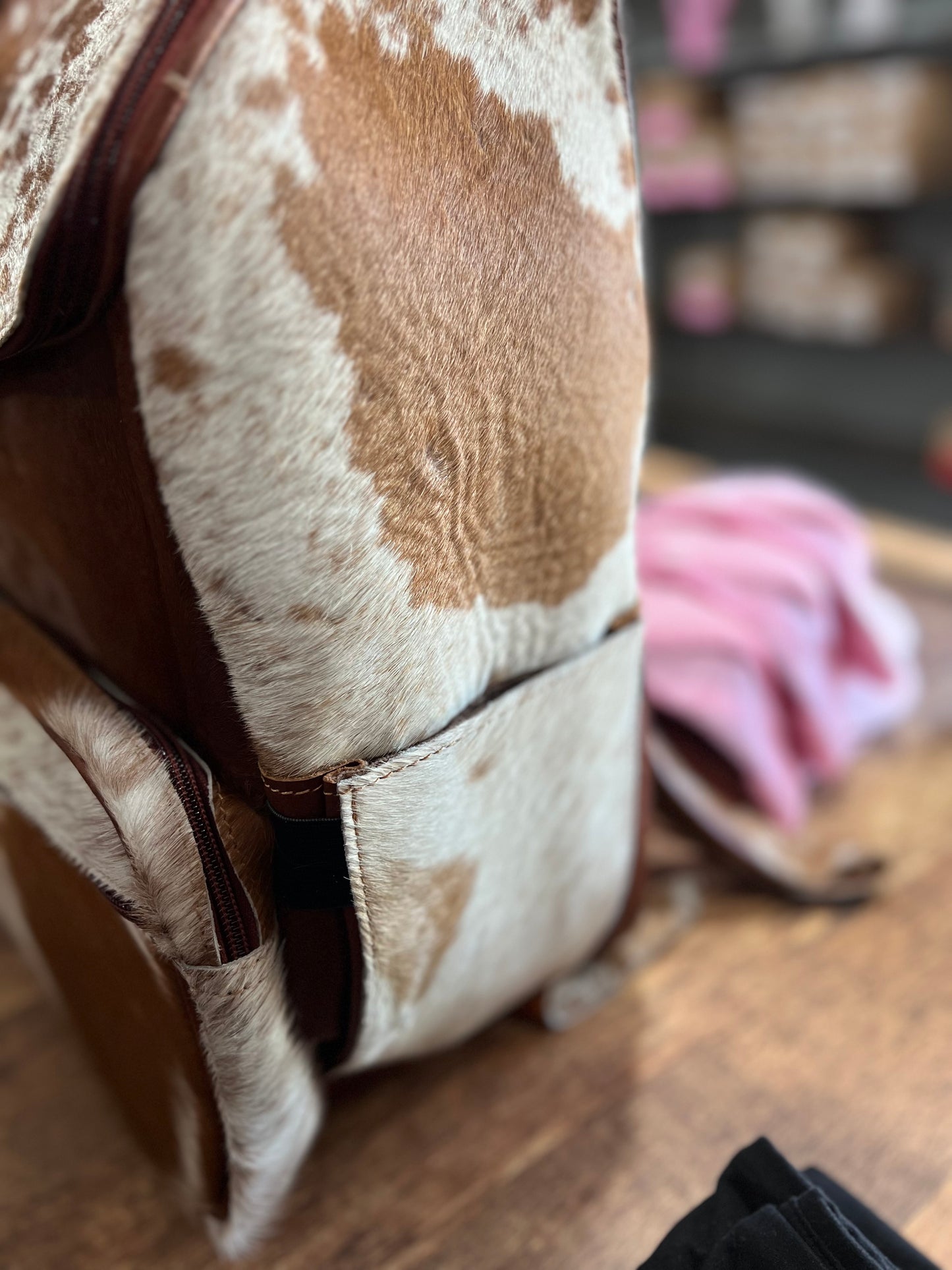 The Drifter Cowhide Backpack Diaper Bag