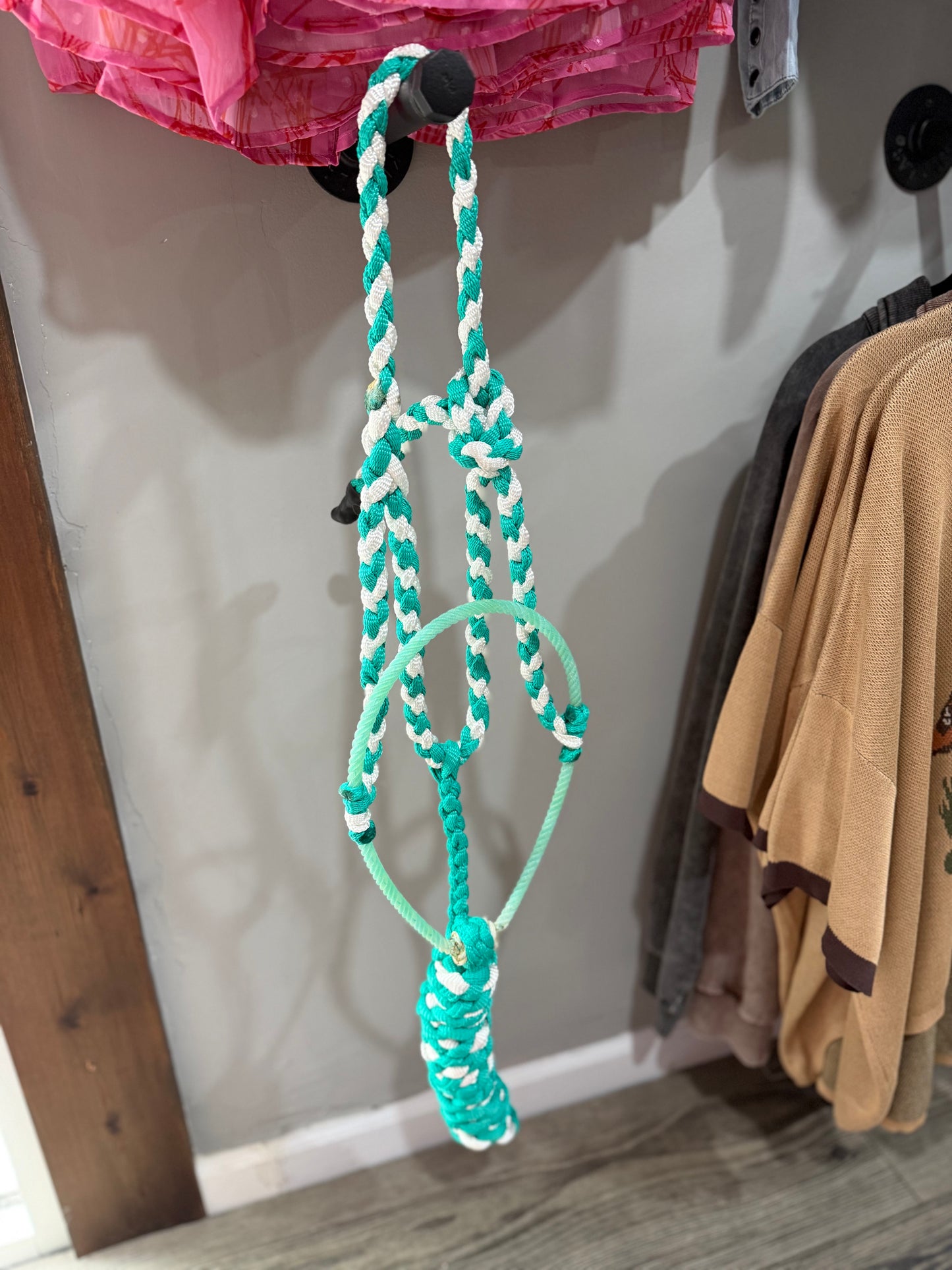 Turquoise & White Lariat Muletape Halter