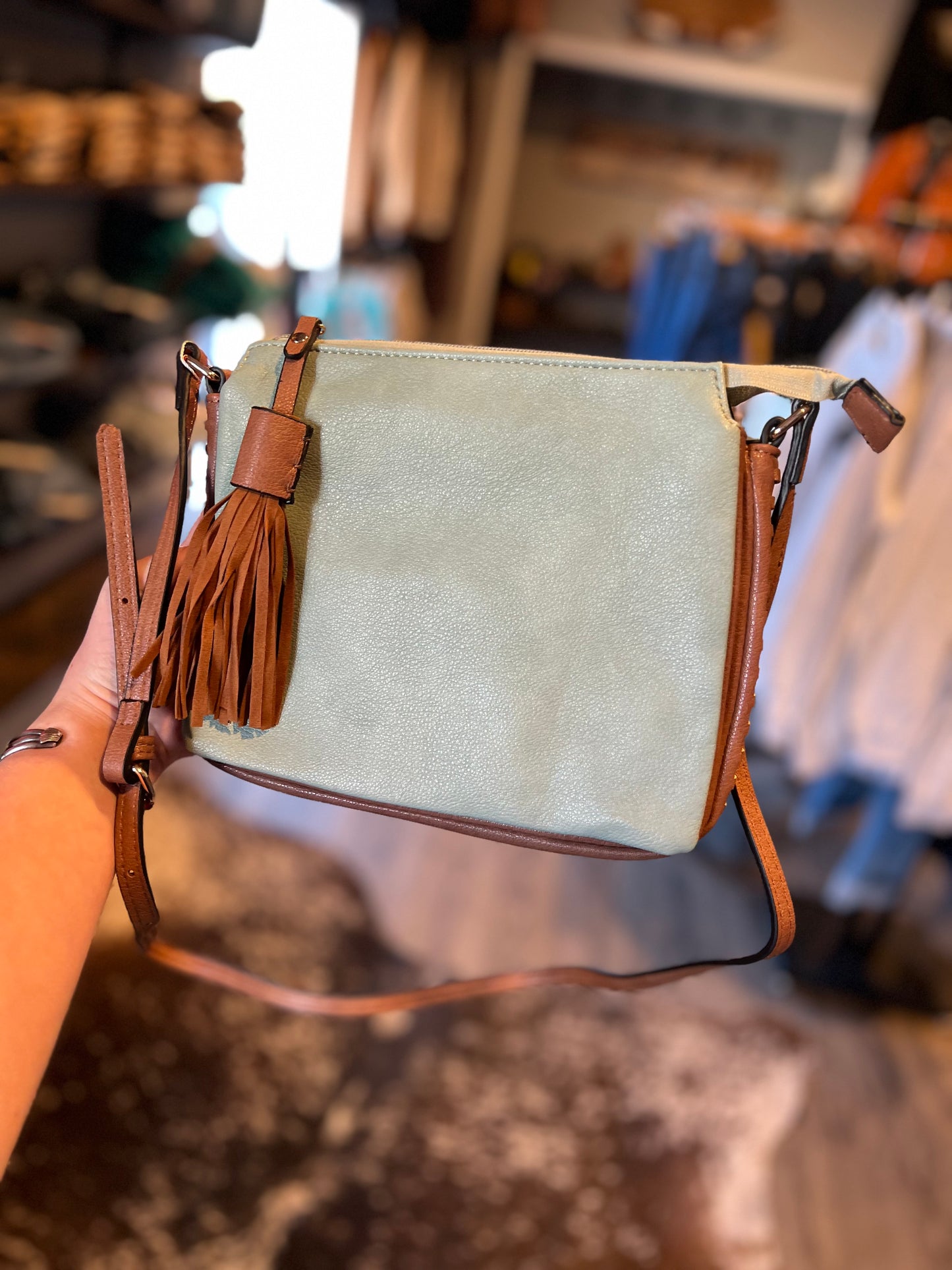 The Sabrina Dusty Blue Crossbody