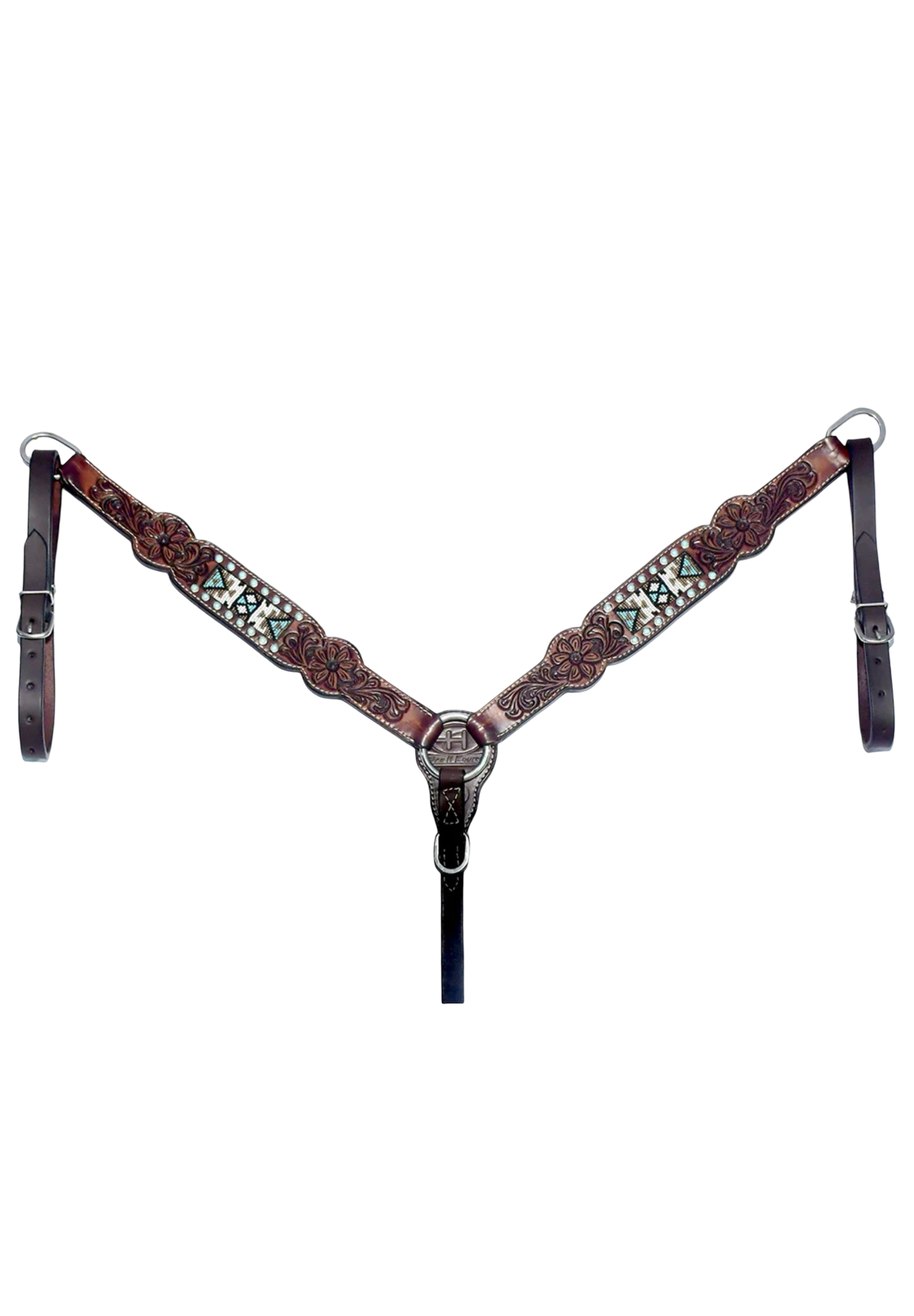 Turquoise Arrow Seed Bead Breast Collar Only