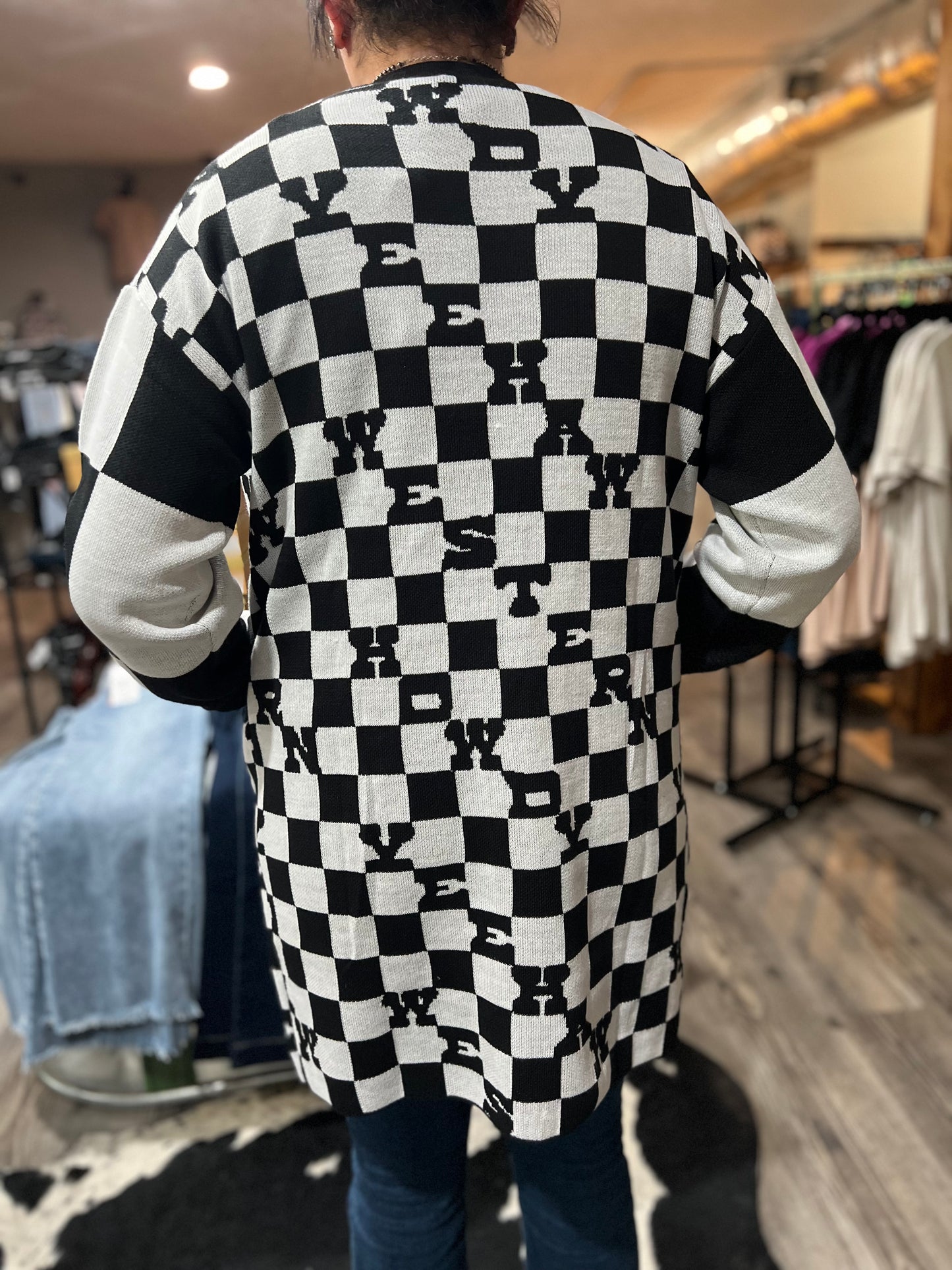 Cowboy Bueno Checkered Cardigan