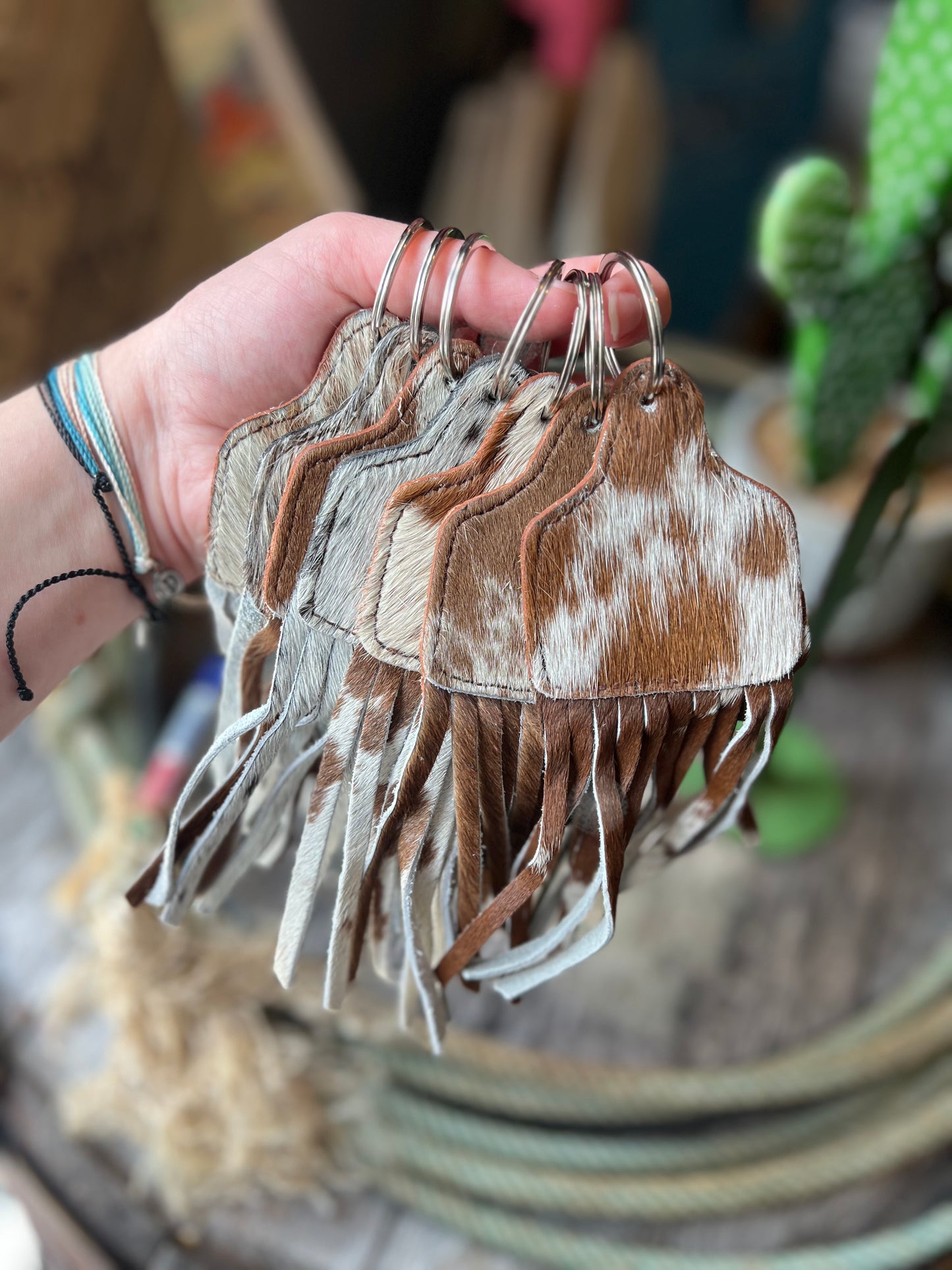 Cowtag Fringe Keychain