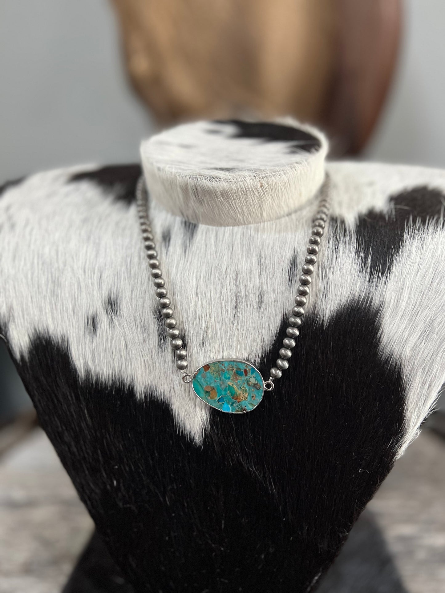 Slab Turquoise Faux Necklace