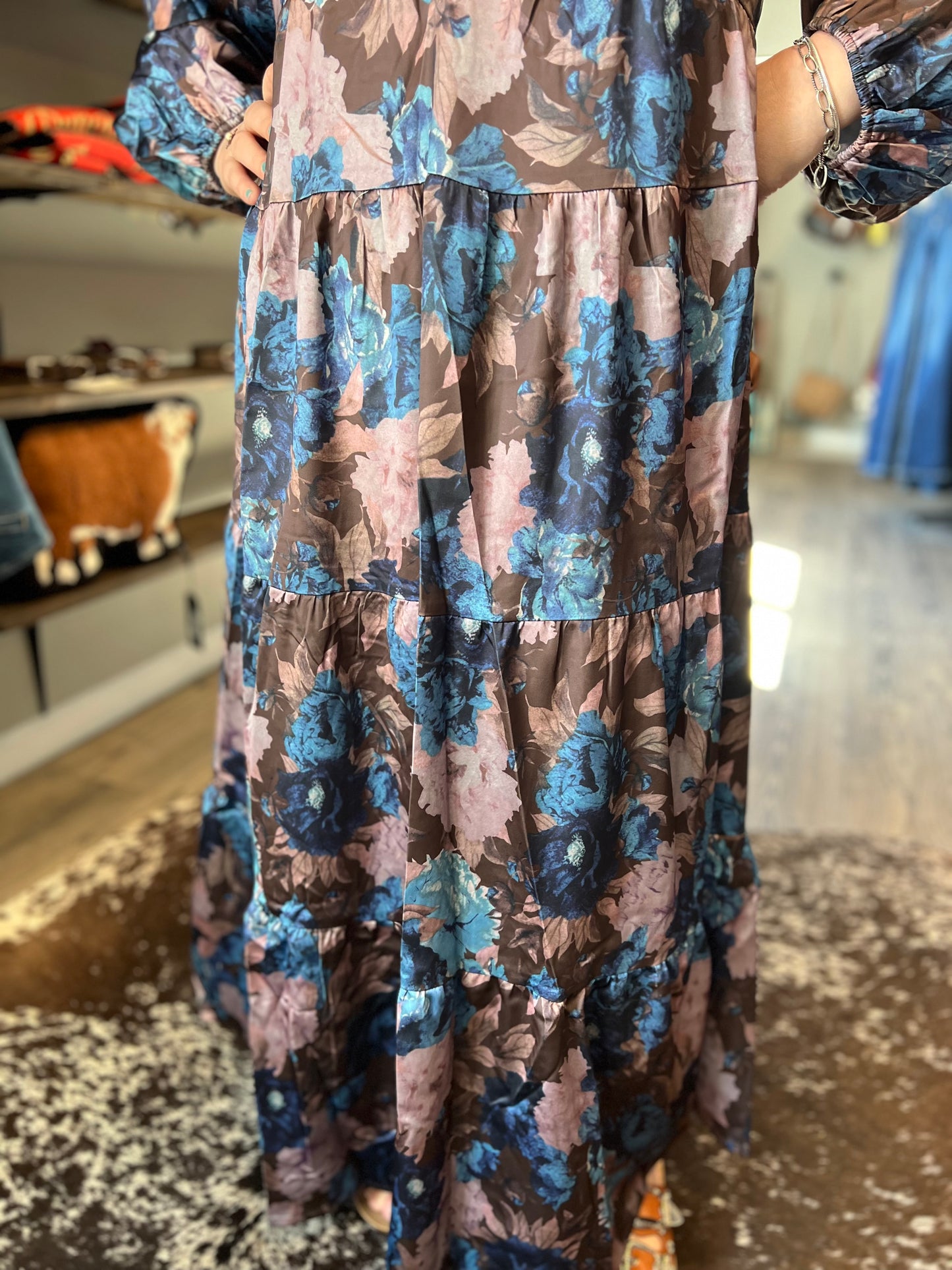 Brown Multi Floral Dress