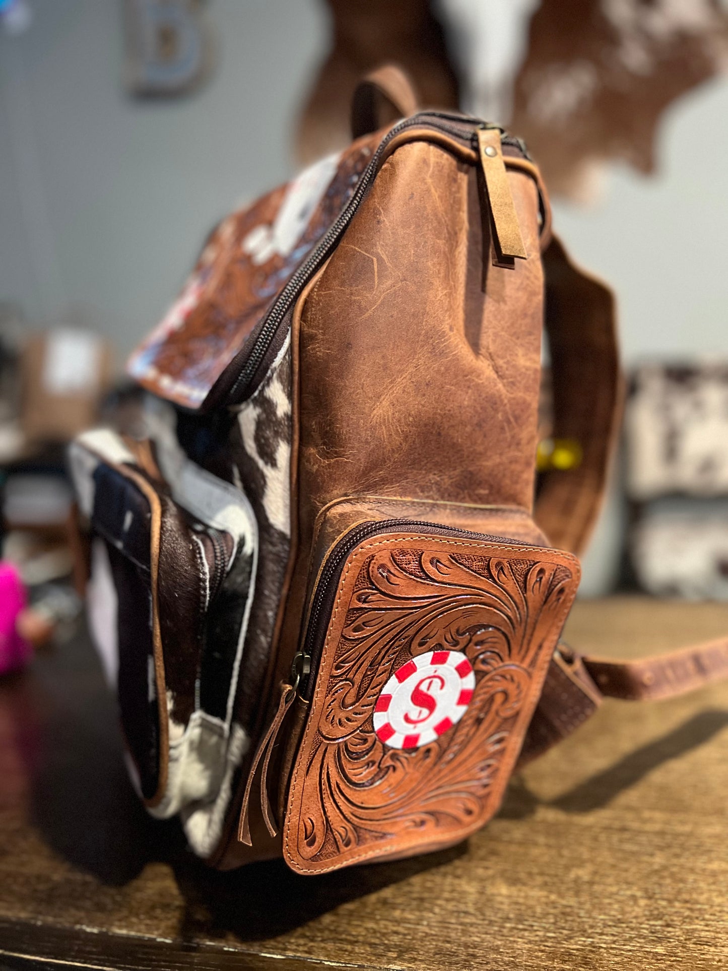 The Gambler Tooled Backpack / Diaper Bag