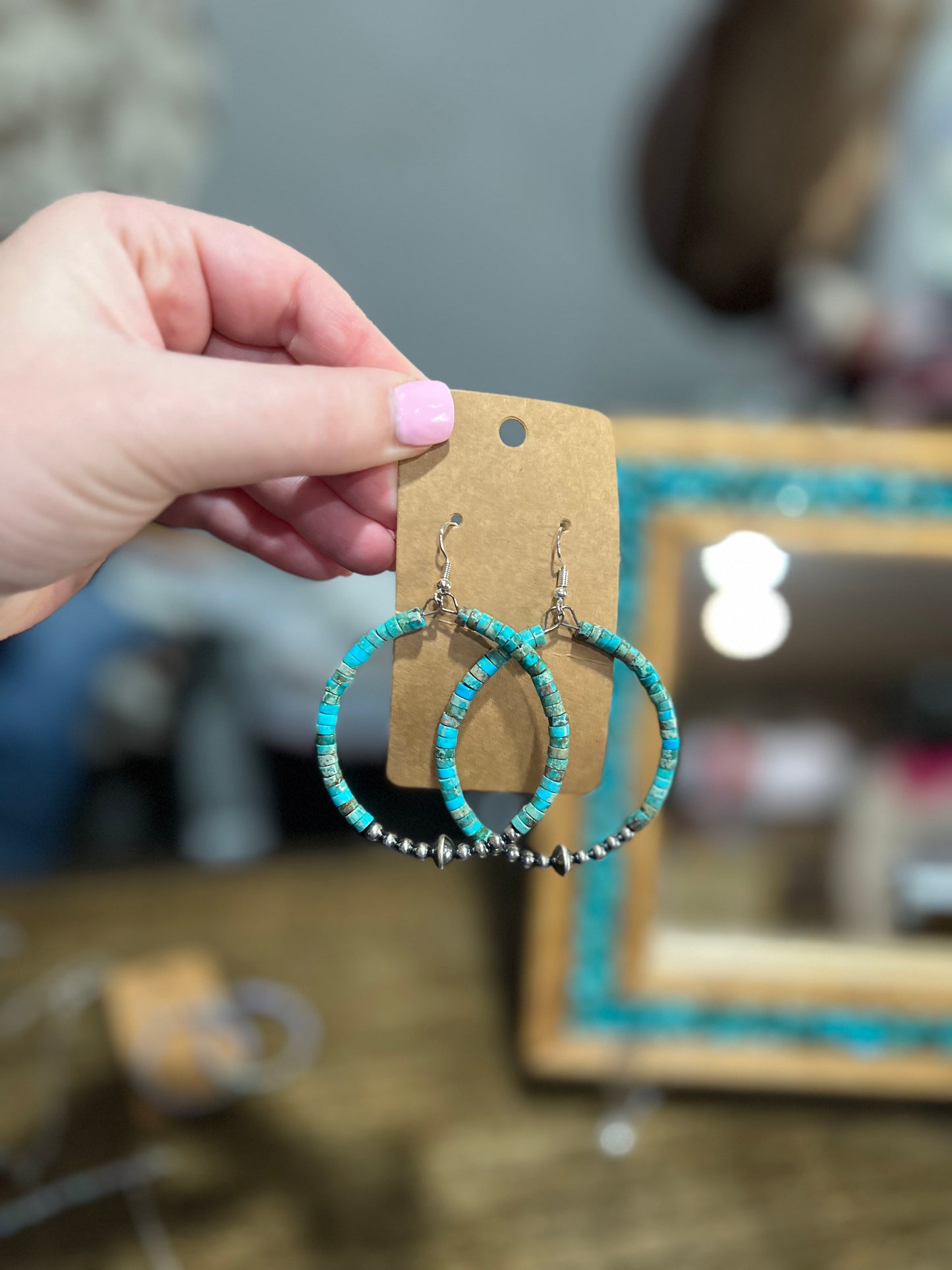 Sterling Silver Heishi Hoop Earrings