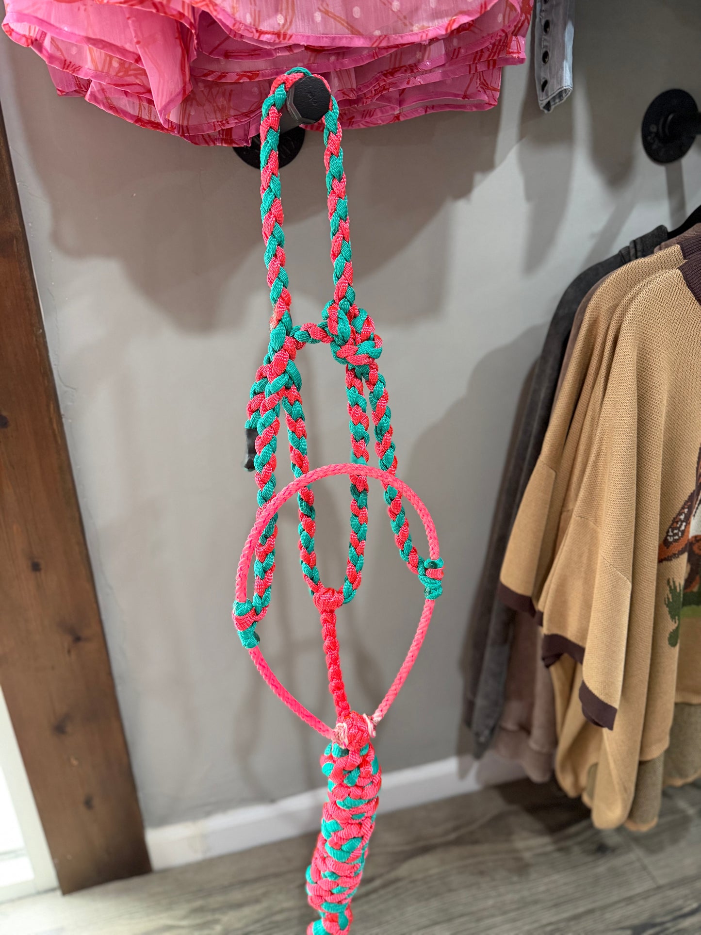 Turquoise & Pink Lariat Muletape Halter