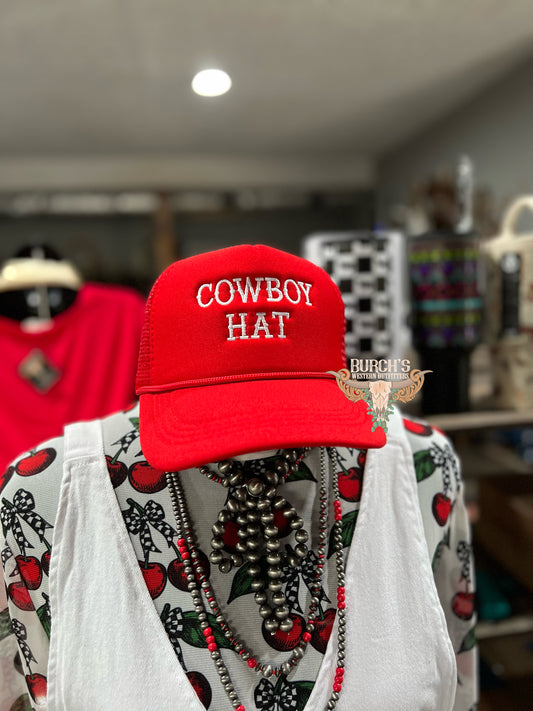 Red Cowboy Hat Black