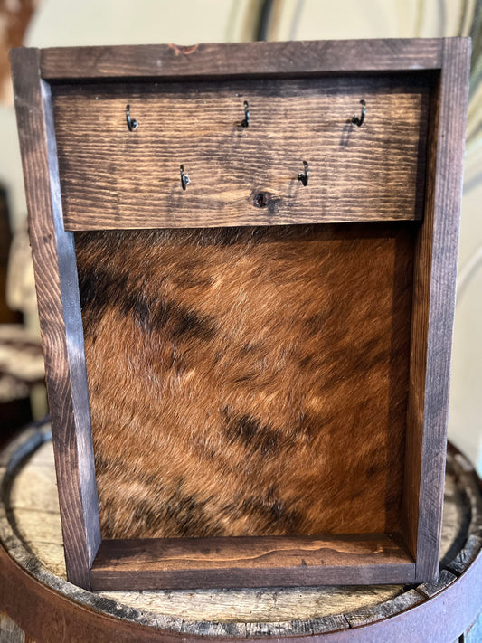 Brindle Cowhide Necklace Holder