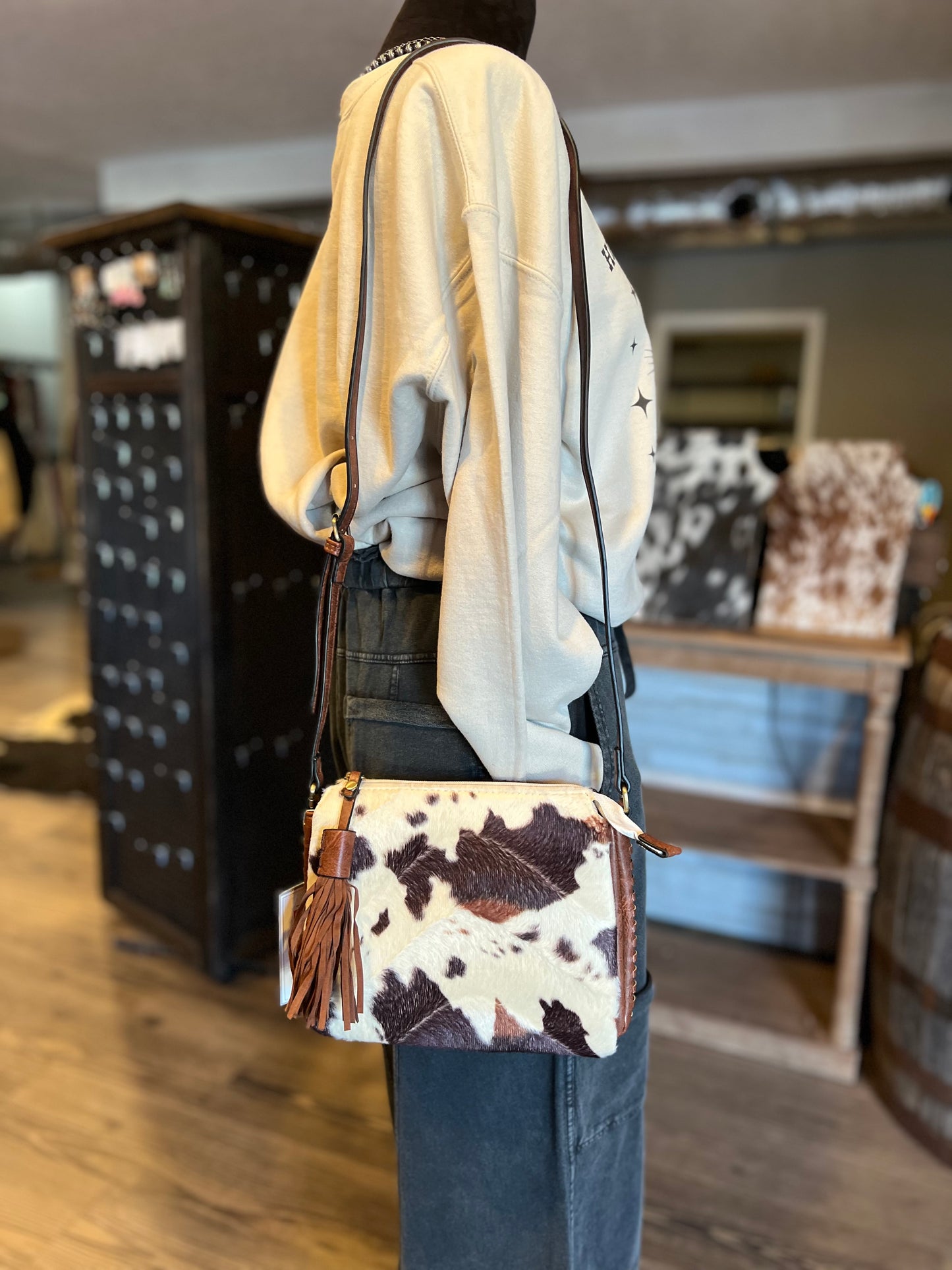 The Sabrina Cow Print Crossbody