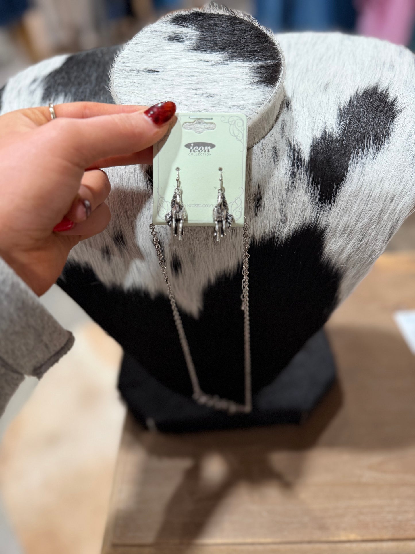 Running Horse Necklace and Earring Set