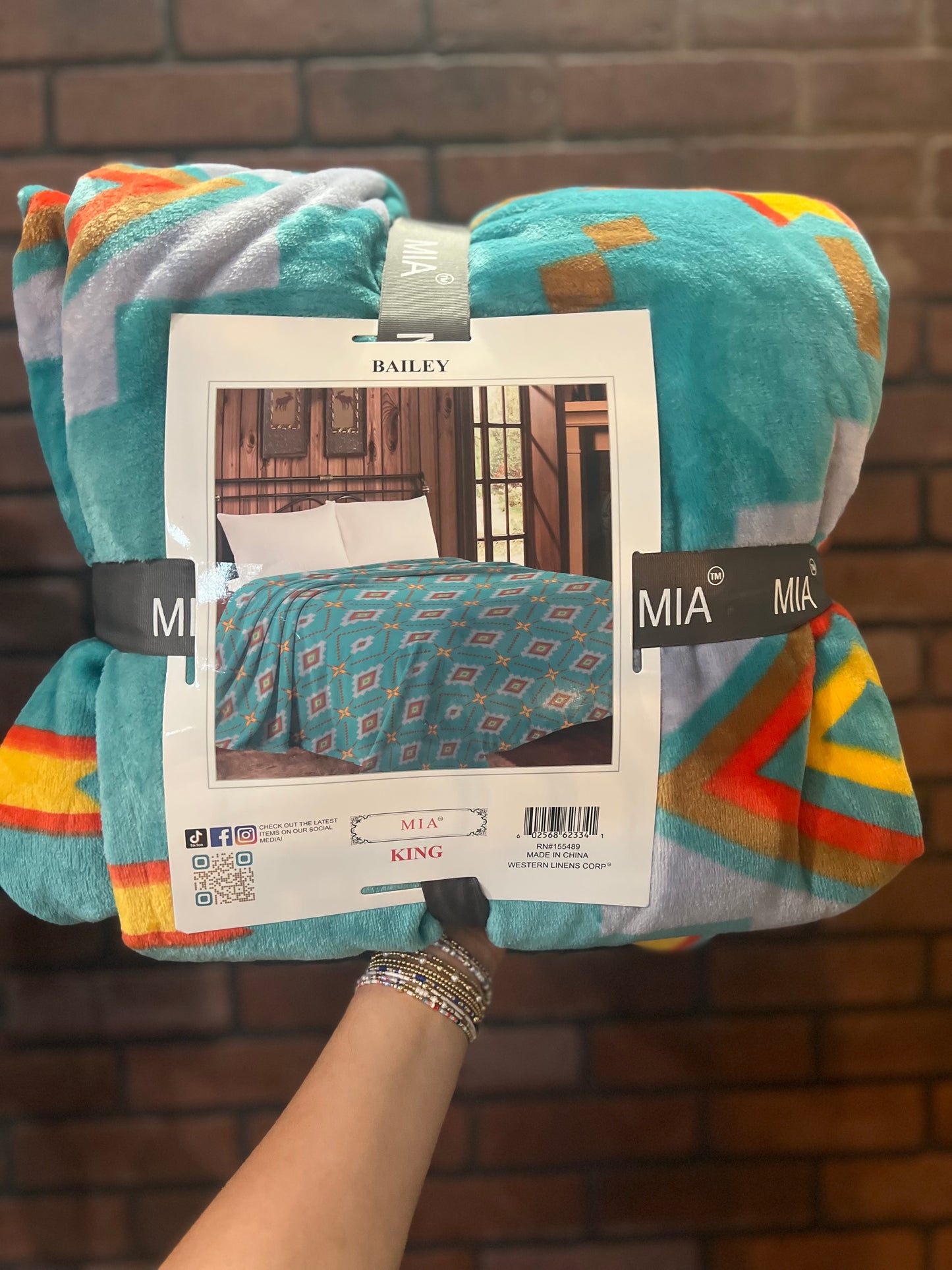 Neon Aztec King Blanket