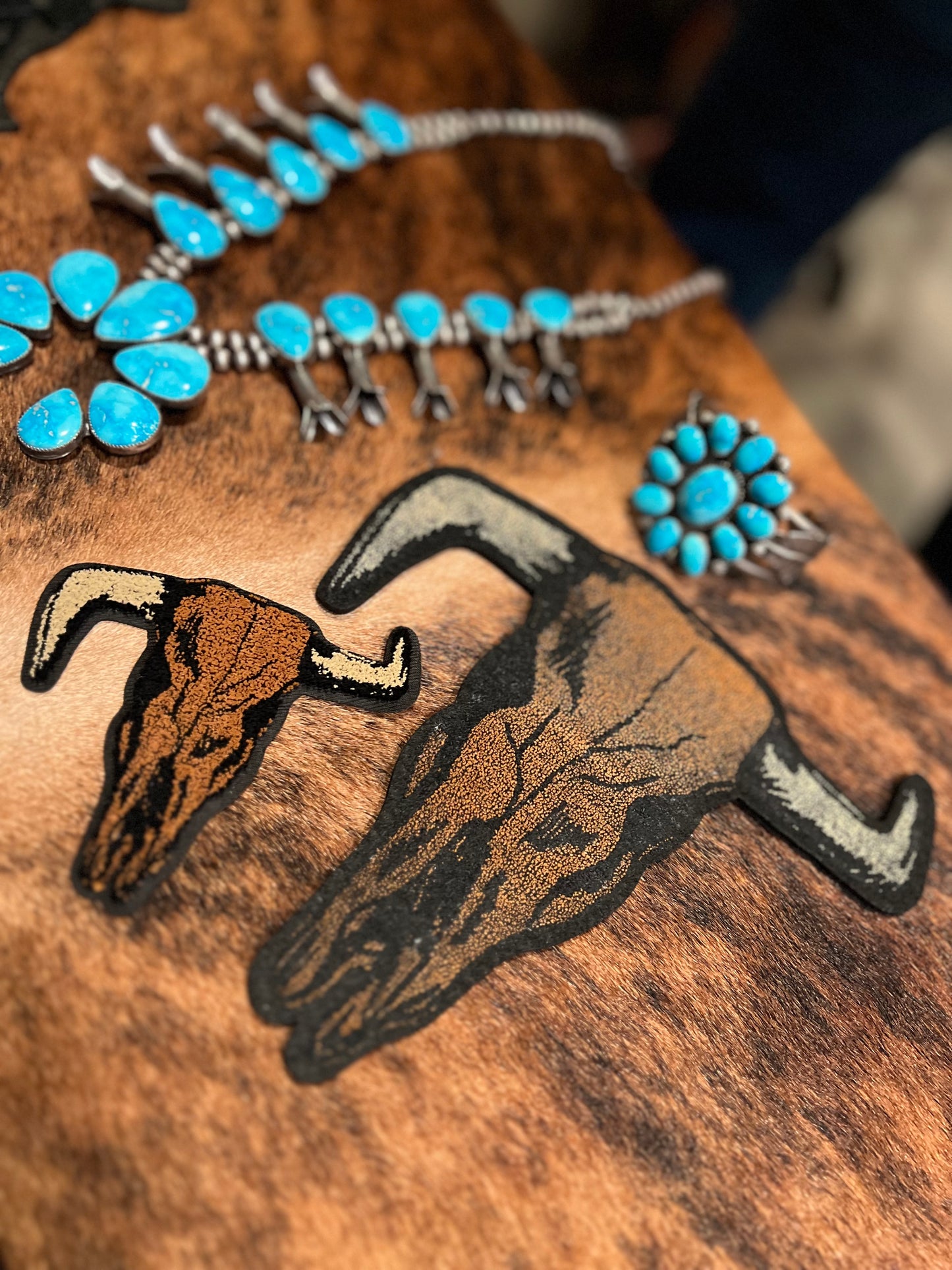 Twisted Bull Skull Iron On Patch