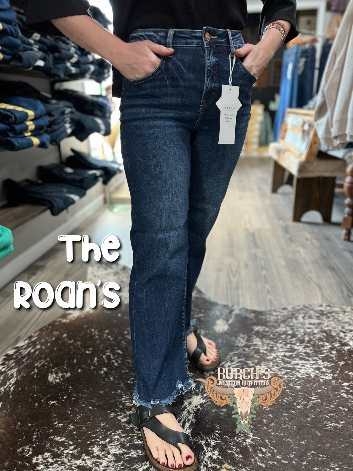 The Roan’s Ankle Distressed Straight Jeans