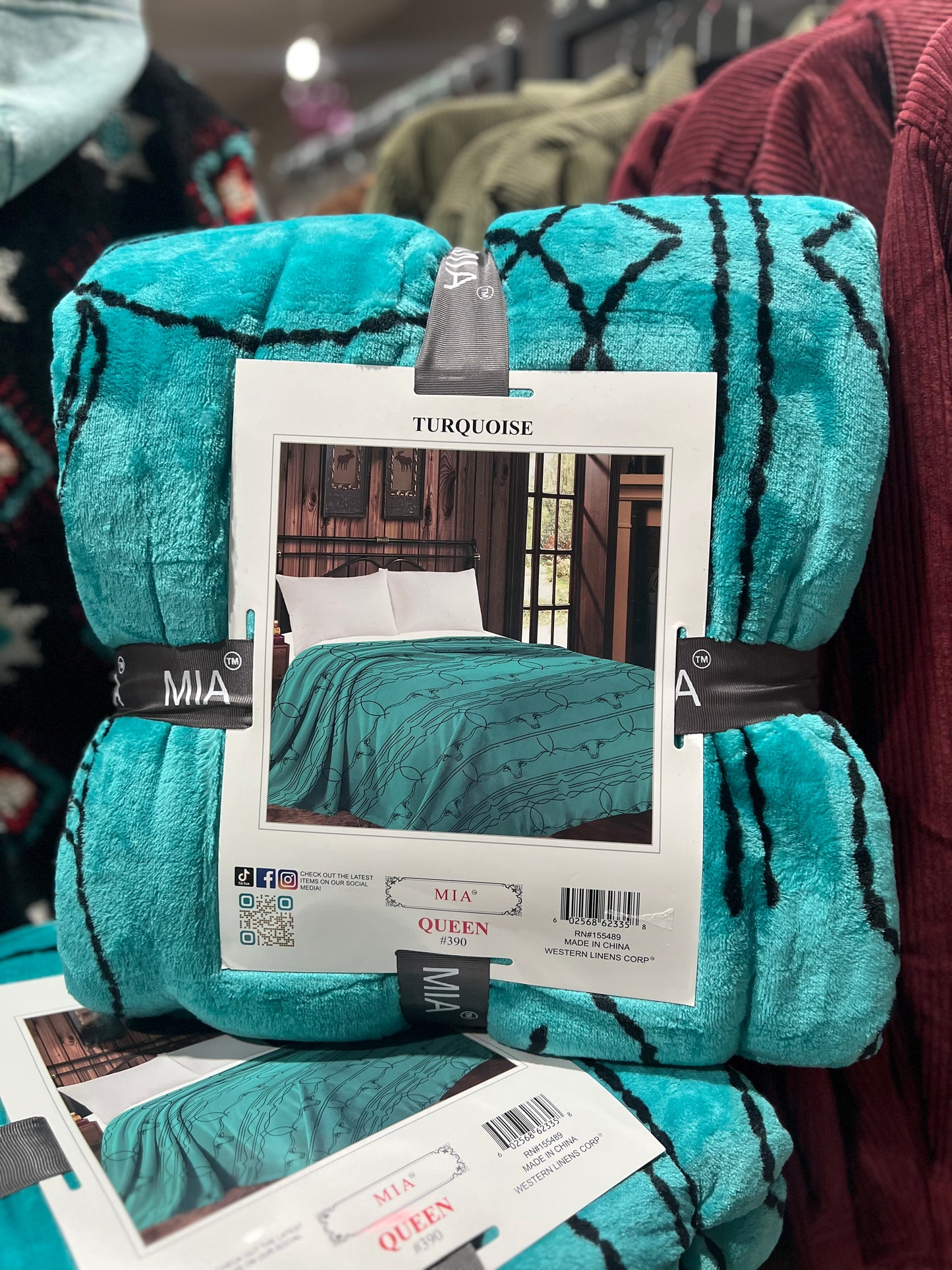 Turquoise Bootstitch Queen Blanket