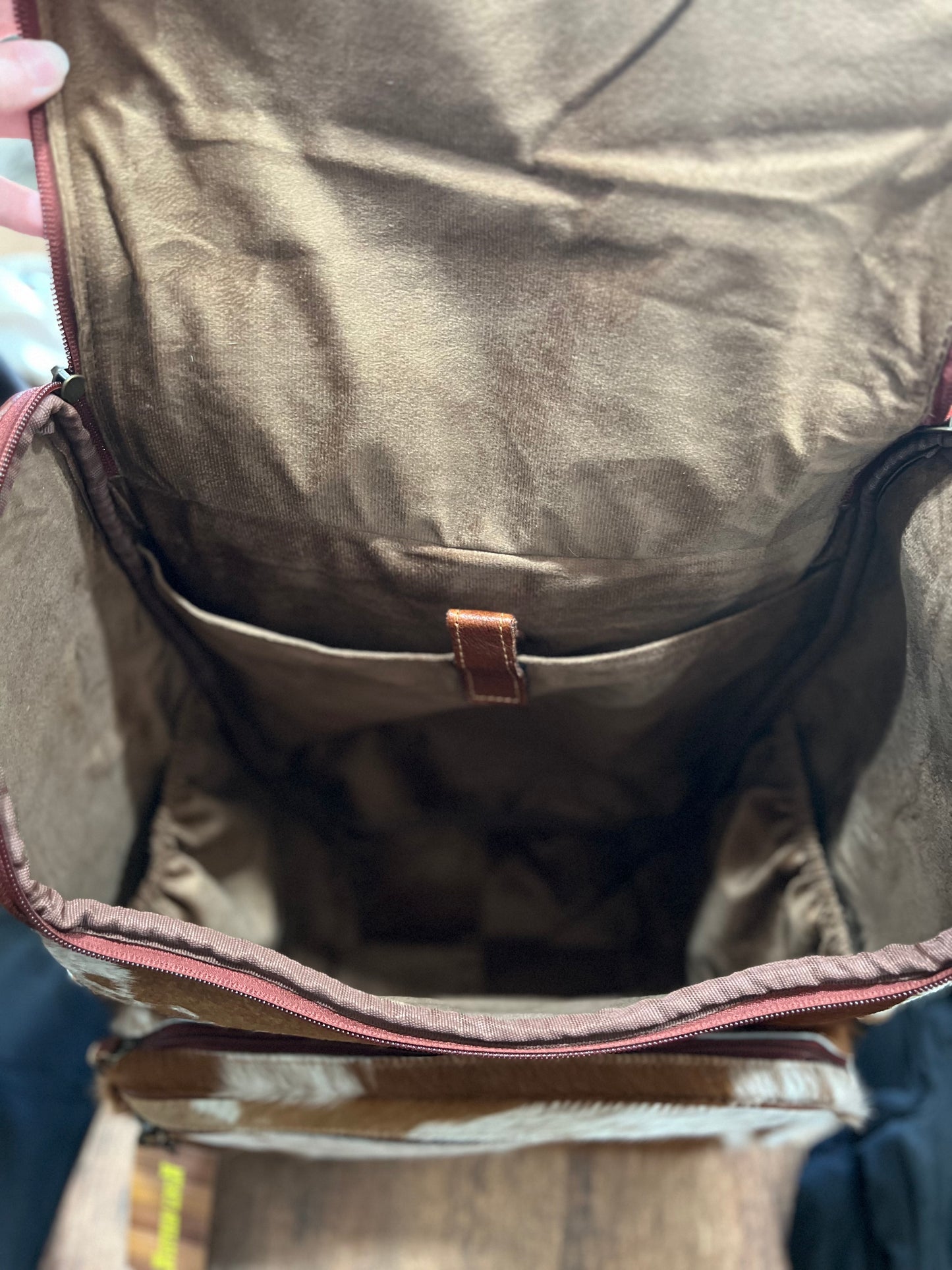 The Drifter Cowhide Backpack Diaper Bag