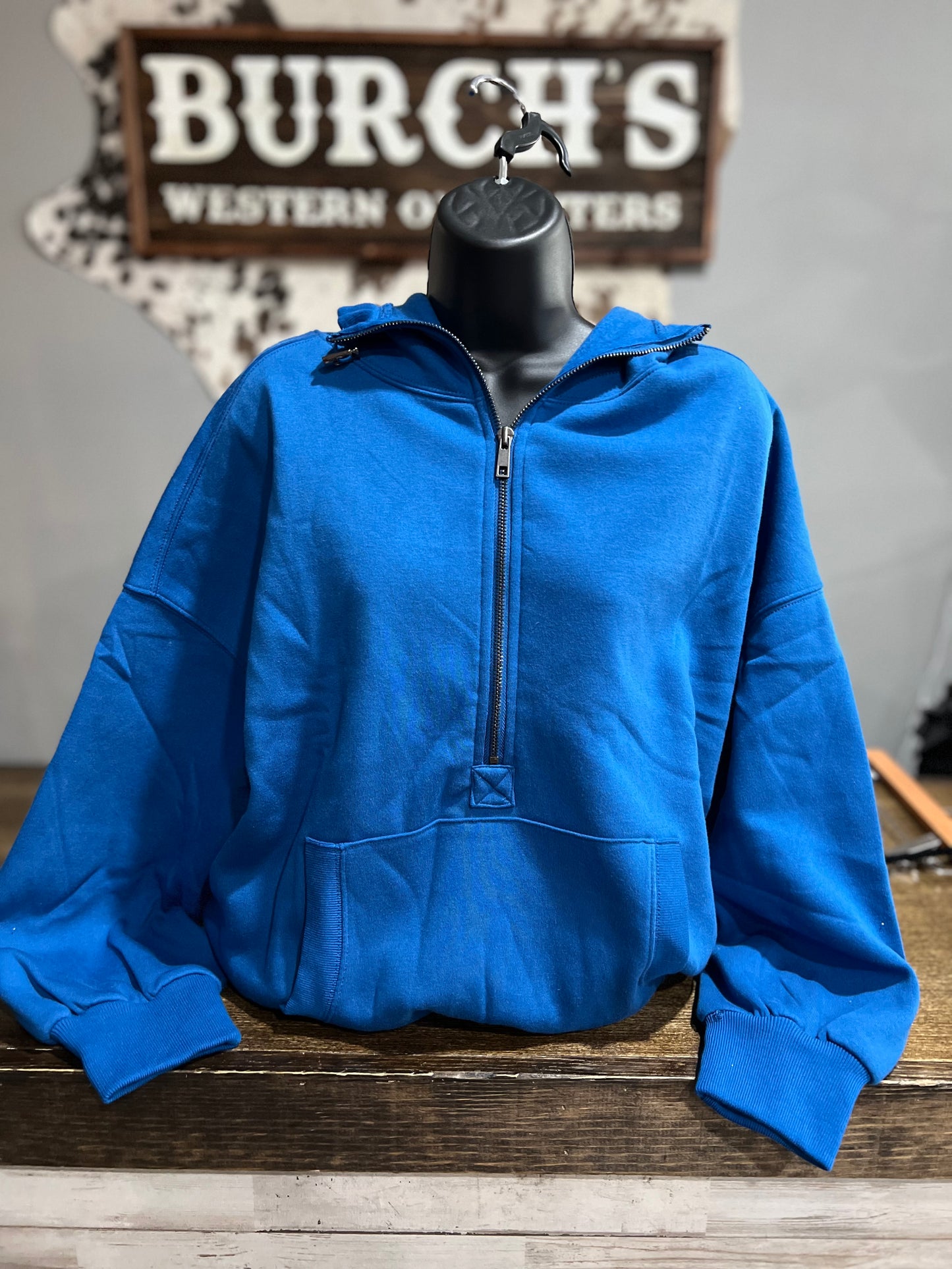 Royal Blue Quarter Zip Hoodie