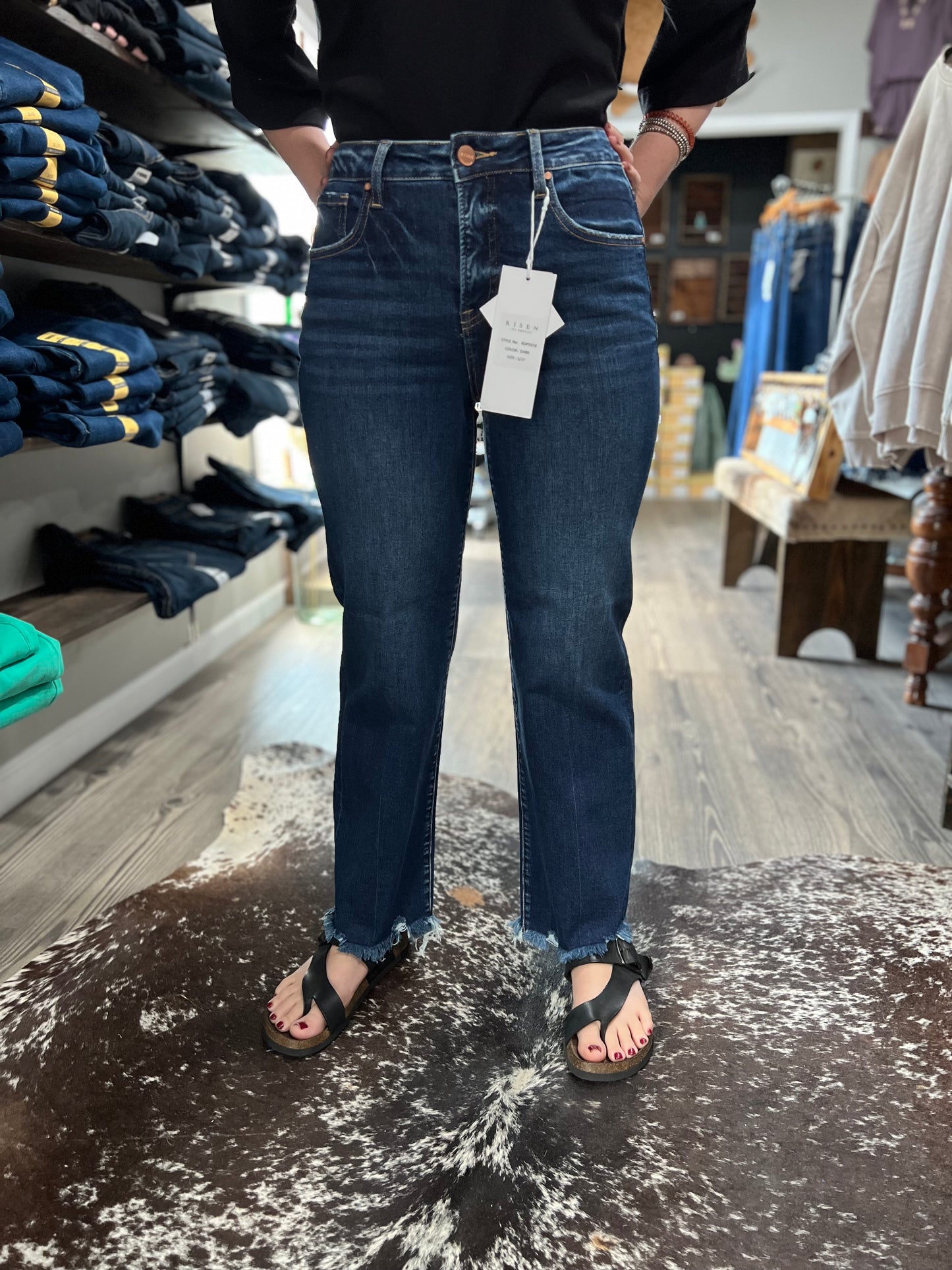 The Roan’s Ankle Distressed Straight Jeans