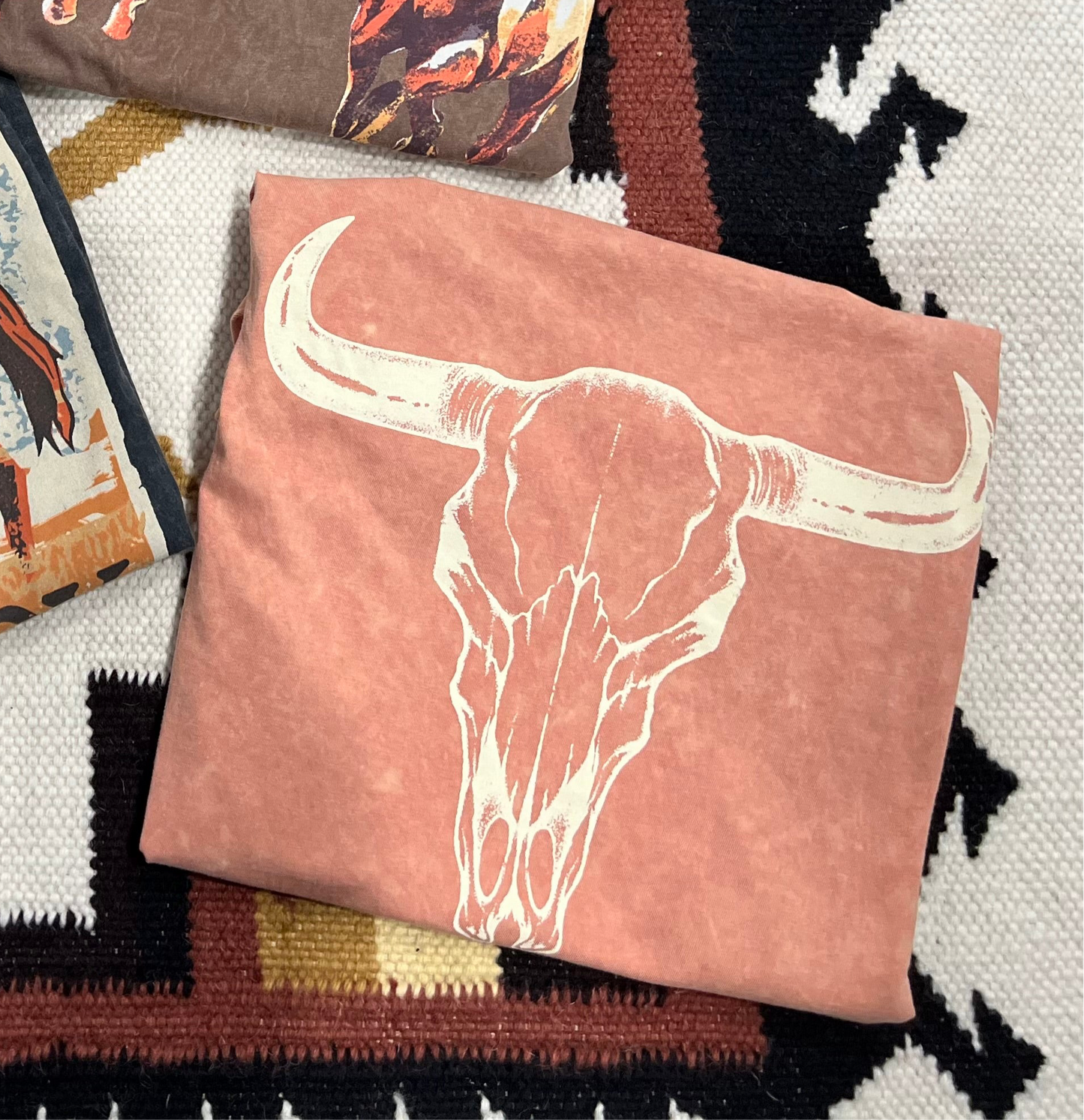 Coral Steer Mineral Wash Tee