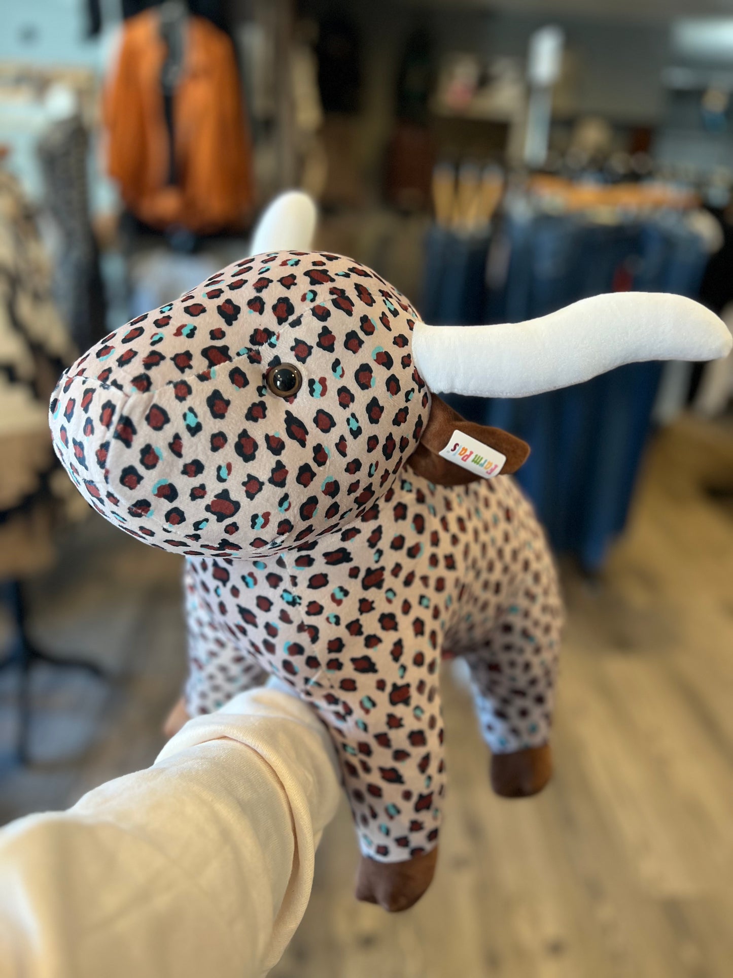 Jumbo Cheetah Longhorn Plush