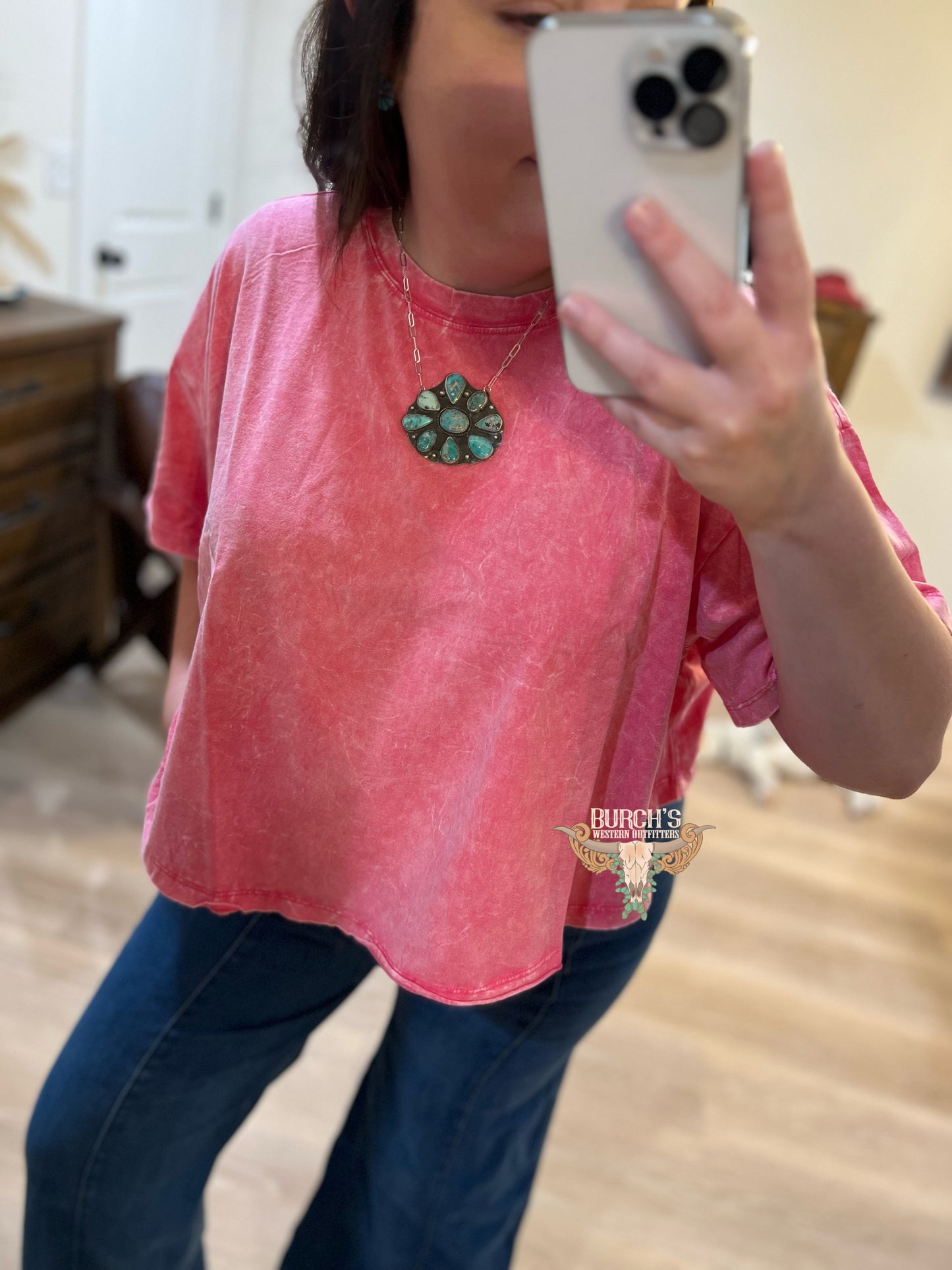 Flowy Pink Mineral Wash Top