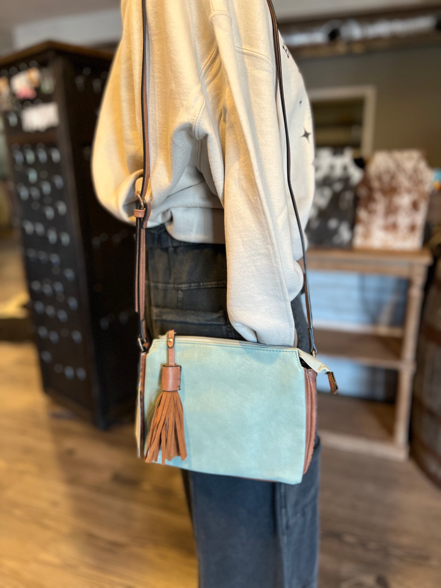 The Sabrina Dusty Blue Crossbody