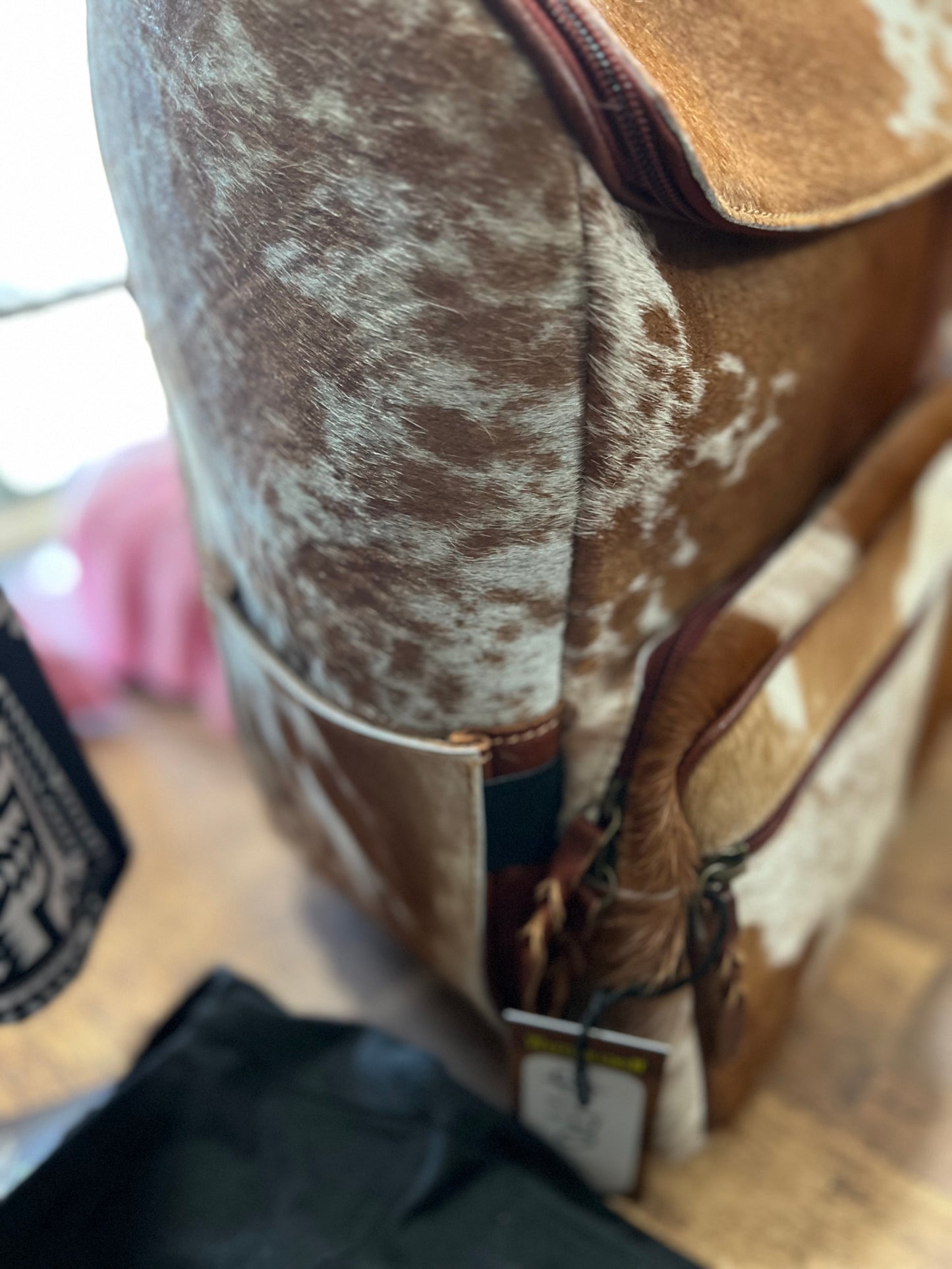 The Drifter Cowhide Backpack Diaper Bag
