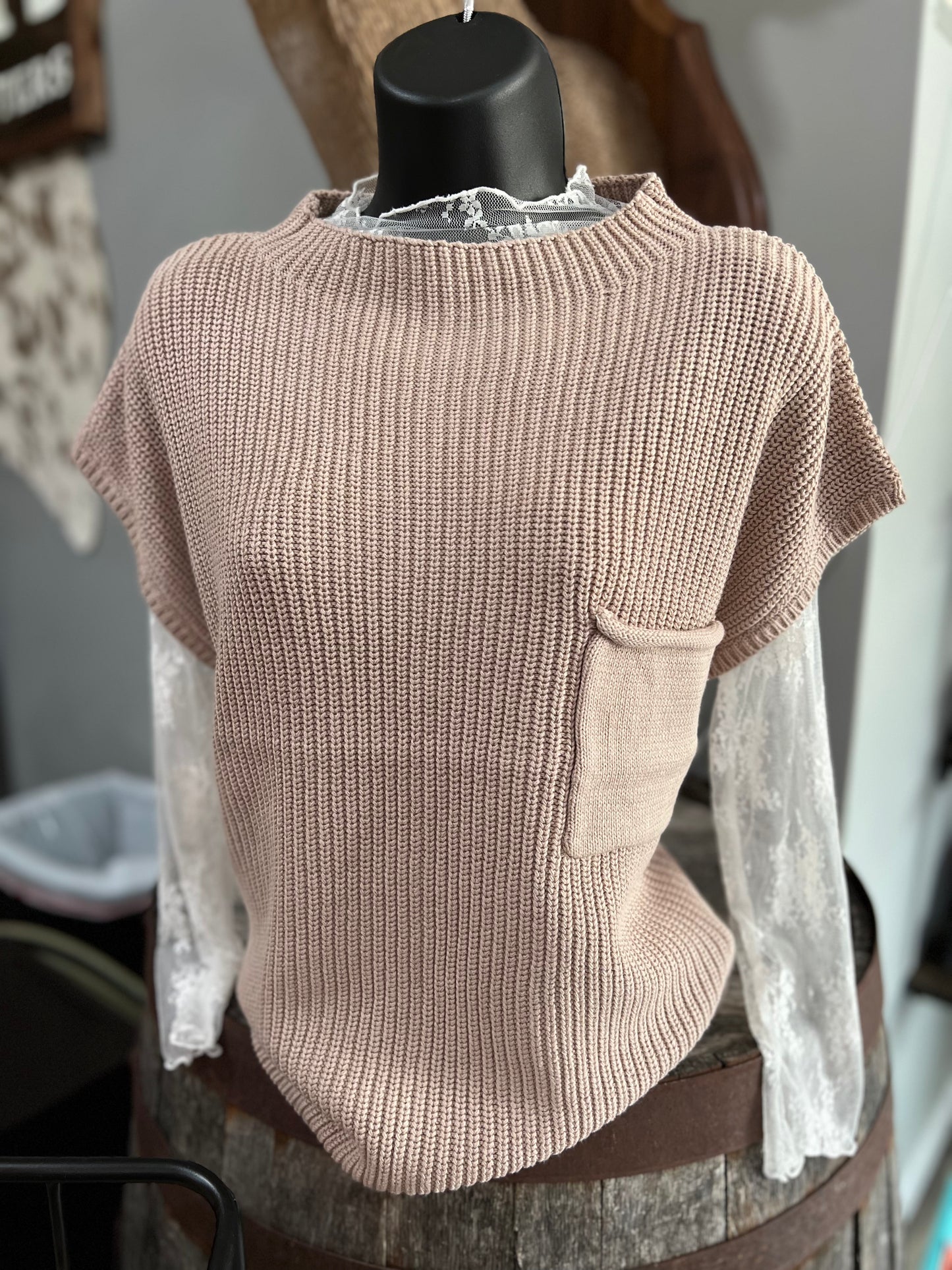 Light Mocha Sleeveless Sweater